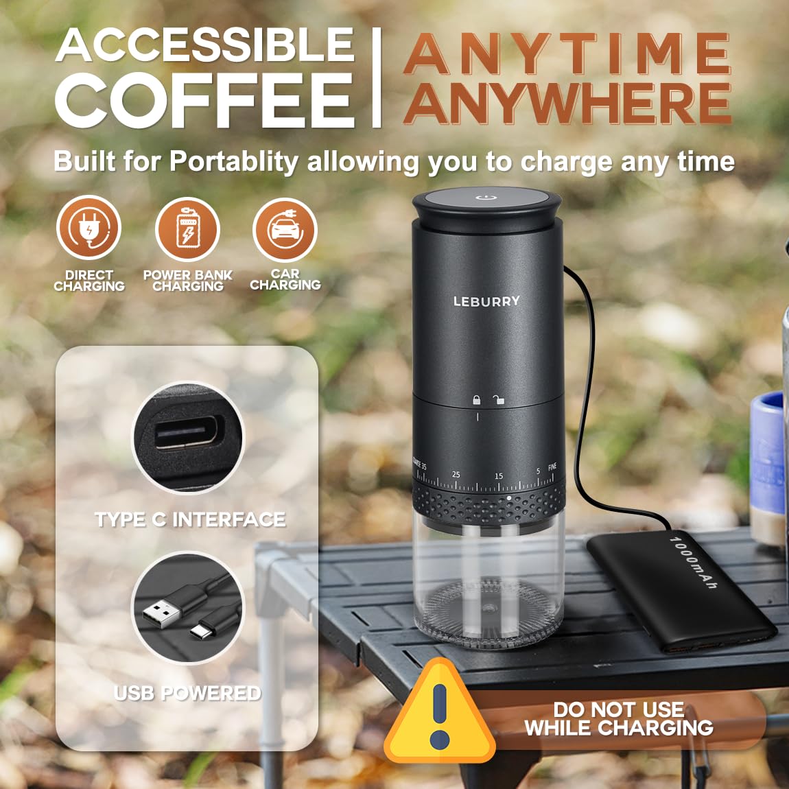 Portable Espresso Grinder - LEBURRY Burr Grinder -7