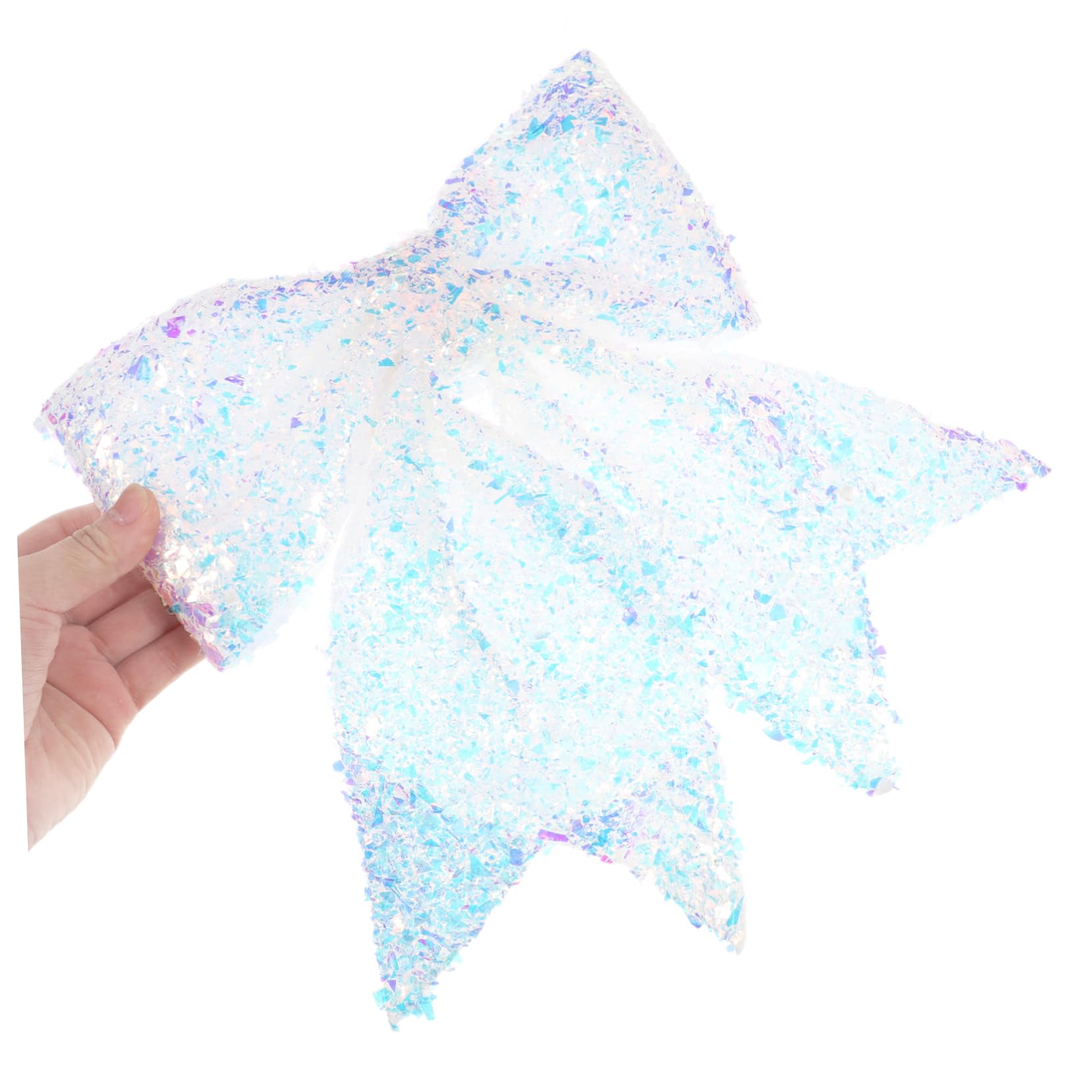 ibasenice Nœuds pour Sapin de Noël Décorations Pailleté Cimiers Brillants pour Couronnes Accessoires à Suspendre pour Hiver Éléments Décoratifs pour Fêtes de Fin Année