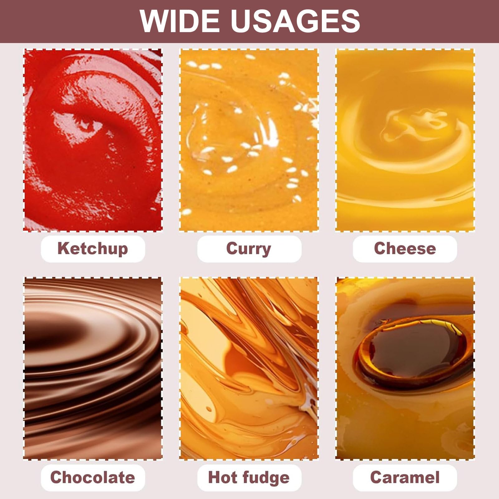 Calentador de Salsas, Máquina Dispensadora de Chocolate Caliente con Botellas de 650ml / 22oz, Dispensador de Salsas Comercial para Queso, Curry y Caramelo,2 Bottles