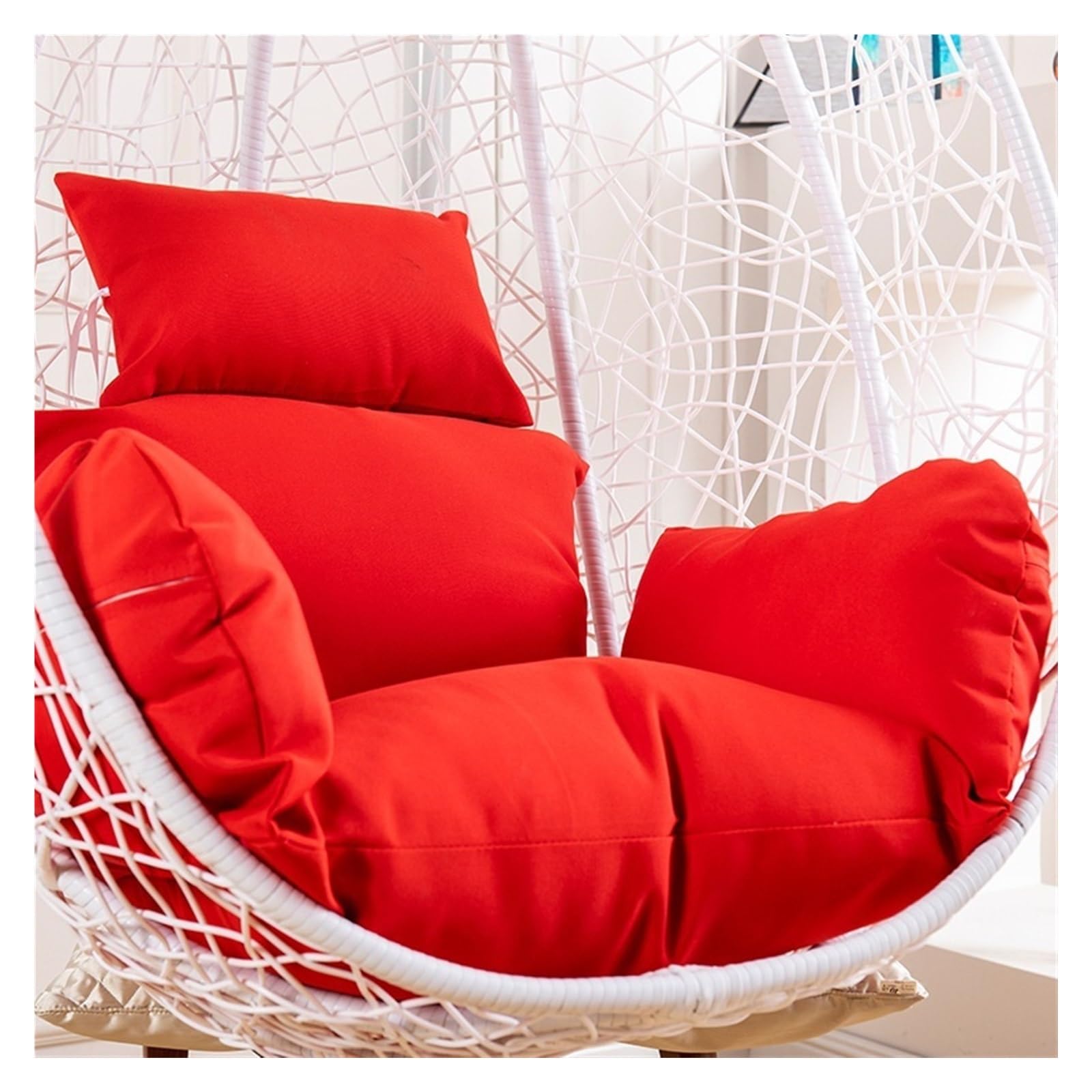 Cushion for Rocking Chair, Hanging Chair Cushion Hammock, Swing, Hammock, Seat Cushion, Hanging Basket, with Cushion Garden Chair Cushion Hanging Chair(Color:Red)