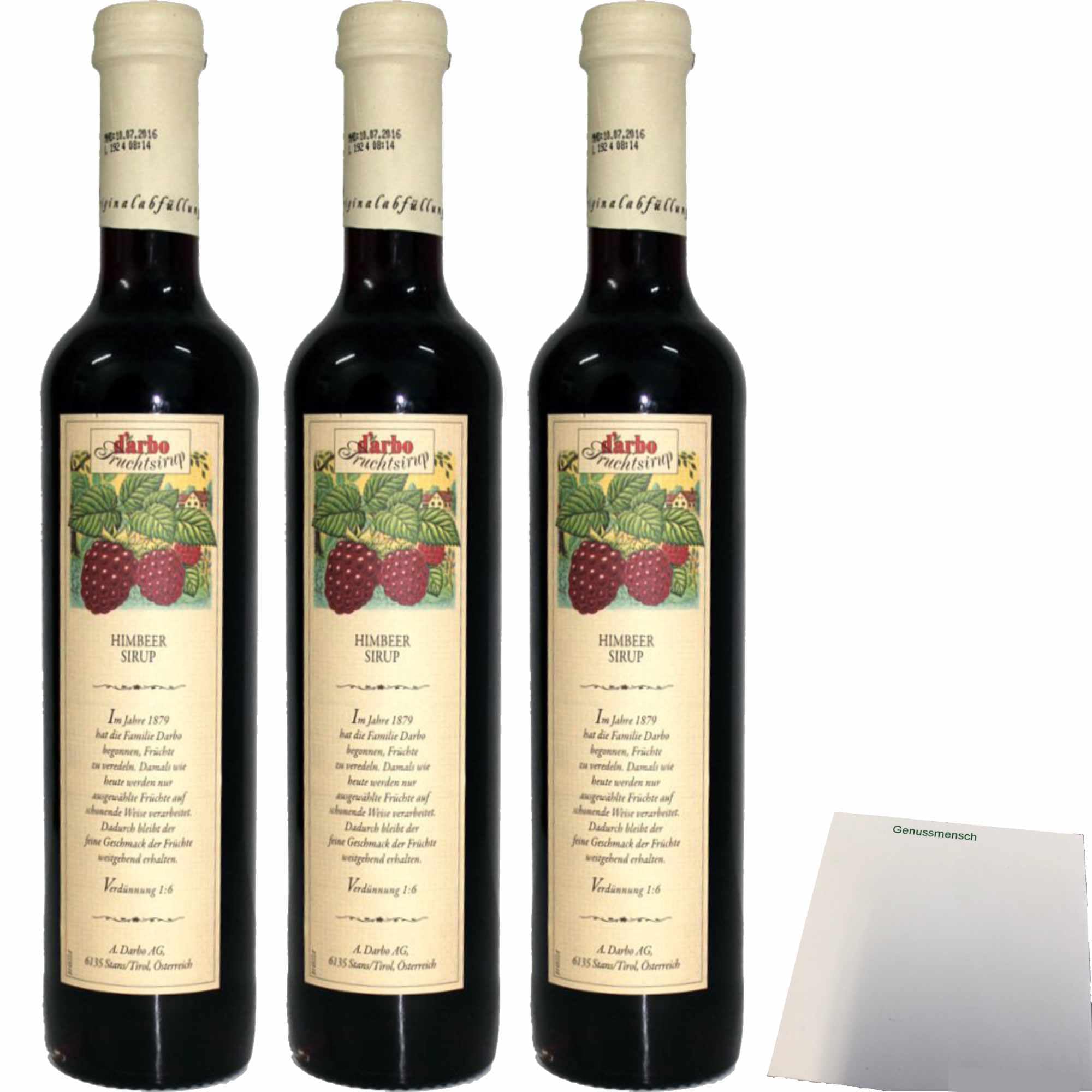 usy Bundle für Darbo Fruchtsirup Himbeer 3er Pack (3x0,5l Flasche) + usy Block