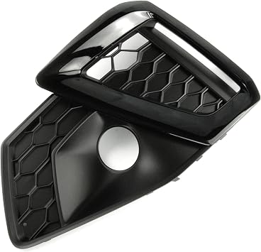 Underground Parts S-Line Black Edition Front Bumper Fog Light Grille Cover Left Passenger Side For Audi A4 B9 Facelift 2019-2024