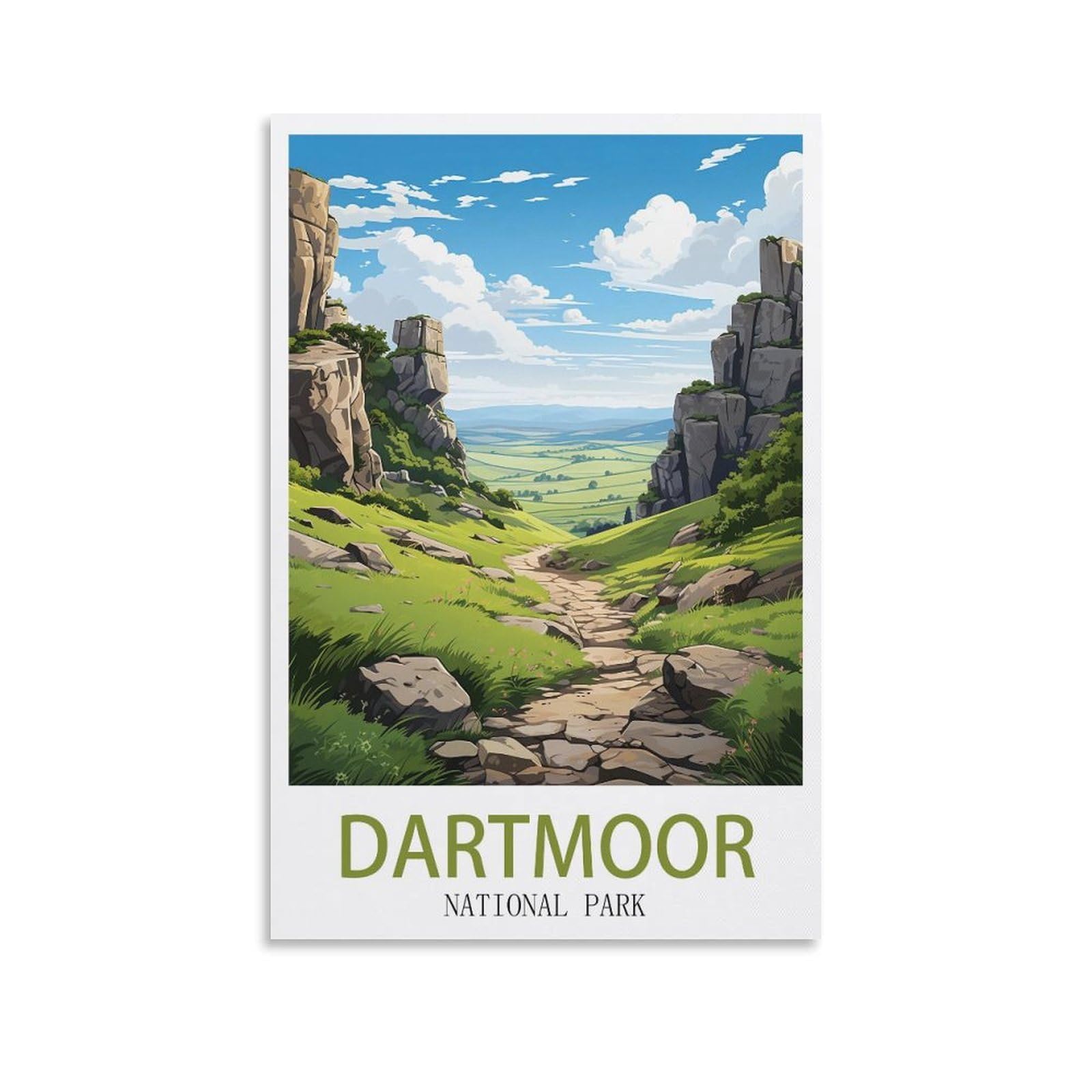 EZMLFA 5D Diamond Painting Kits for Adults,Dartmoor National Park Mountain,Diamond Painting,Landscape Gem Art Kits Adult and Crafts Home Decor 30x40cm