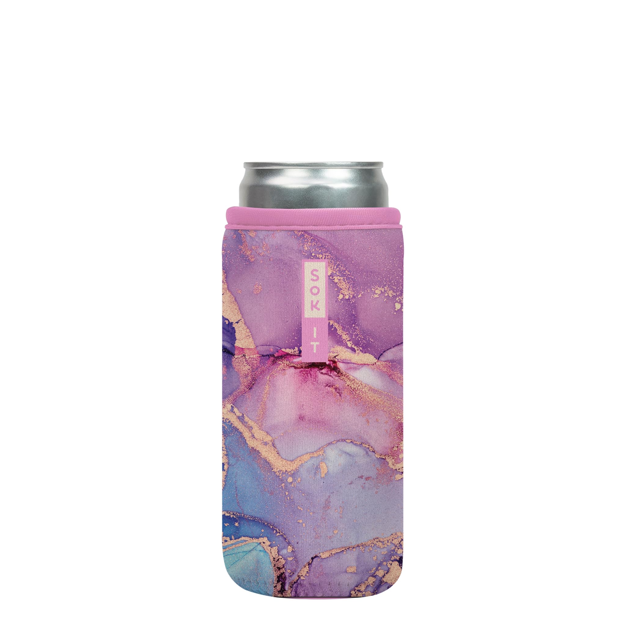 Sok It CanSok Sleeve for Beer & Soda Insulated Neoprene Cover (Aurora Era, 12oz Slim Can Sleeve)