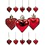 BOIZAN 12/24/36 PCS Valentine's Day Heart Baubles Ornaments Heart Shaped Decoration Baubles Valentine's Day Heart Ornaments f