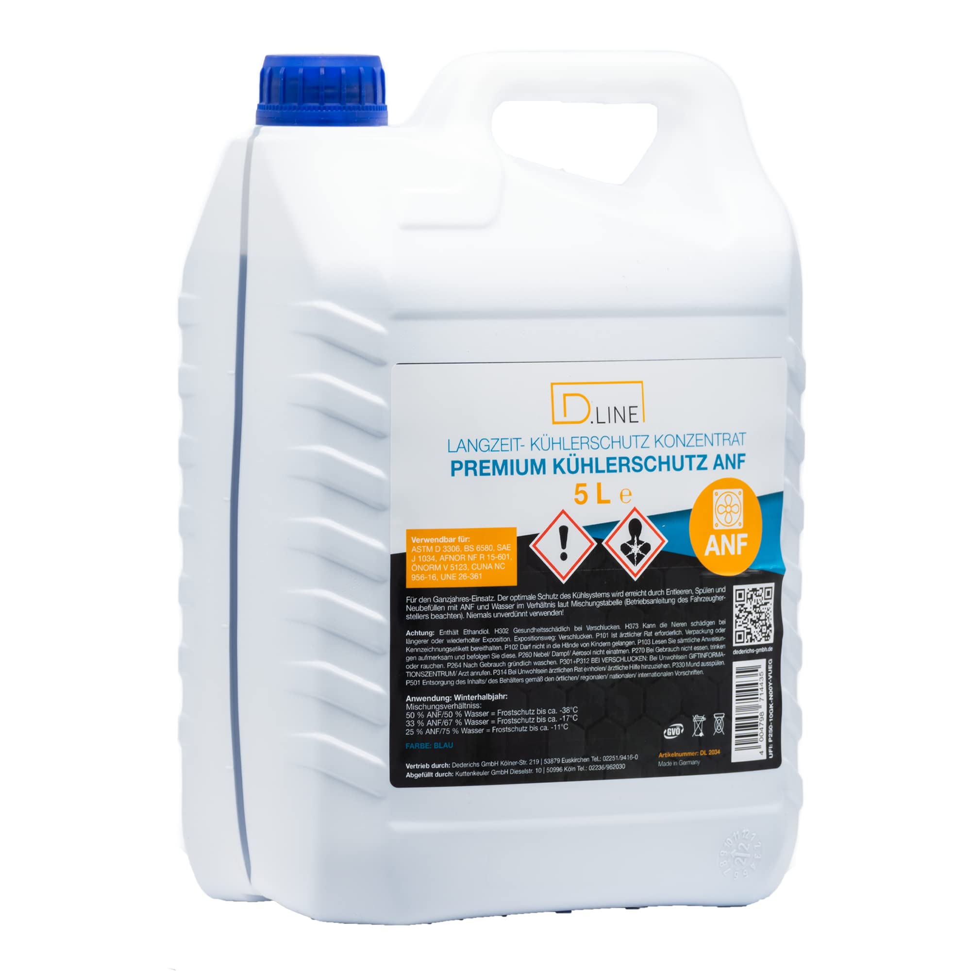 D.LINE Kühlerschutz Konzentrat ANF 40, 5 Liter (2X 5 Liter)