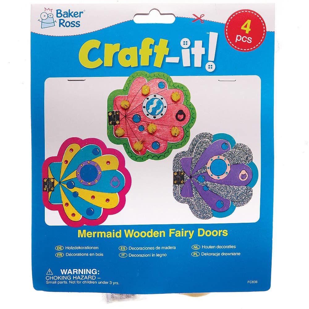 Baker Ross Attrape-Rêves à Fabriquer En Bois Motif Sirène - Lot De 4 Kits Créatifs Pour Enfants