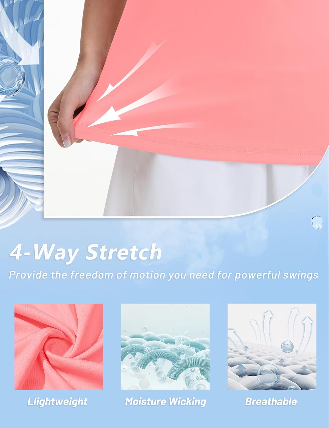 MAGCOMSEN Women's Golf Shirts Short Sleeve Polo Collared Tennis Shirt V Neck Quick Dry Sun Protection UPF 50+ - Image 4