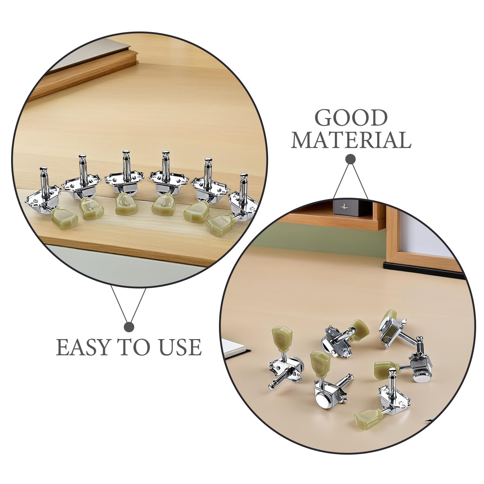 Gitarrenstimmmechaniken mit Verriegelungsfunktion Halbgeschlossene Silberne aus Metall für Akustische und Elektrische Gitarren im Proberaum oder Klassenzimmer