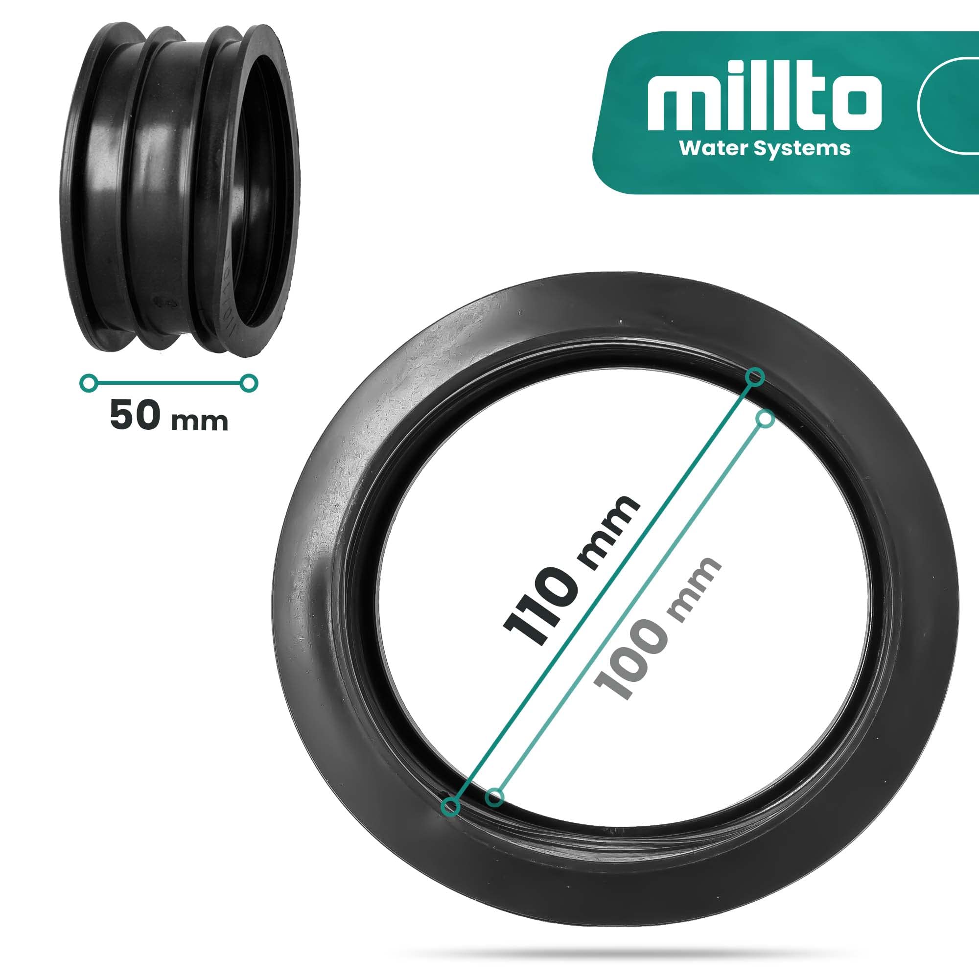 Millto™ Gutter Drain Pipe Reducer 100/110 Rubber Hose Connector Gutter Fitting Adapter Rainwater System Joiner Coupler - Image 4