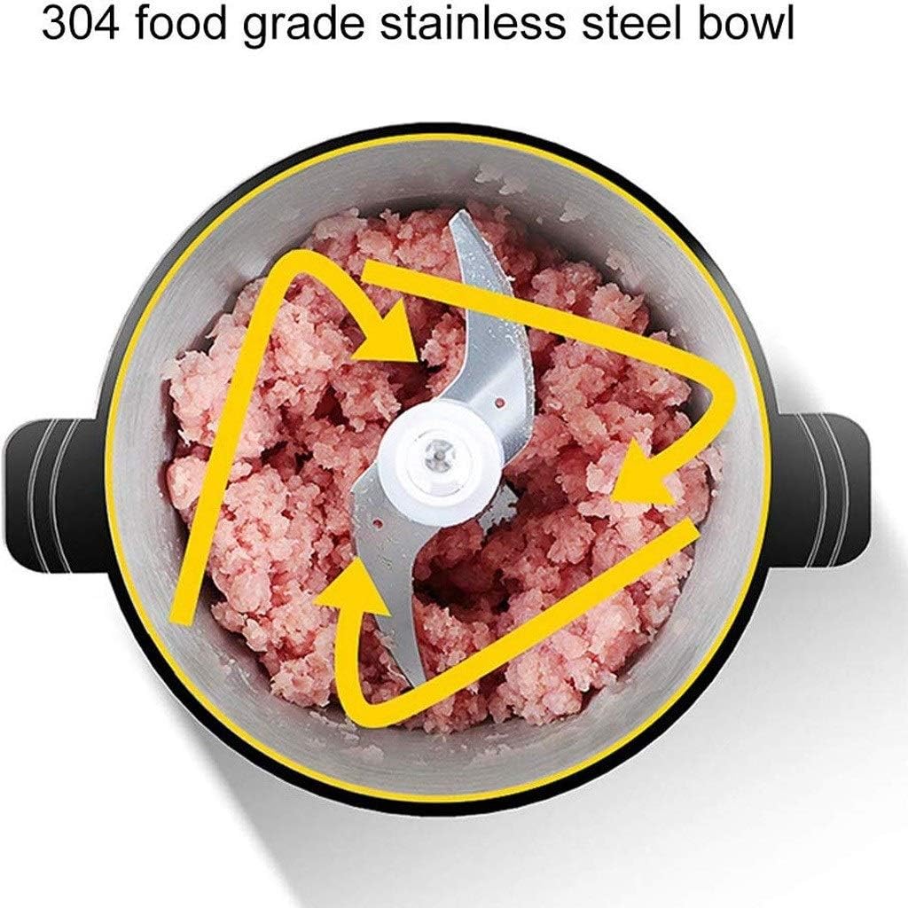 Food Processor, Household Electric Stainless Steel Automatic Meat Grinder, Meat, Vegetable, Fruit and Nut Chopper(260 * 210 * 140MM，3L)