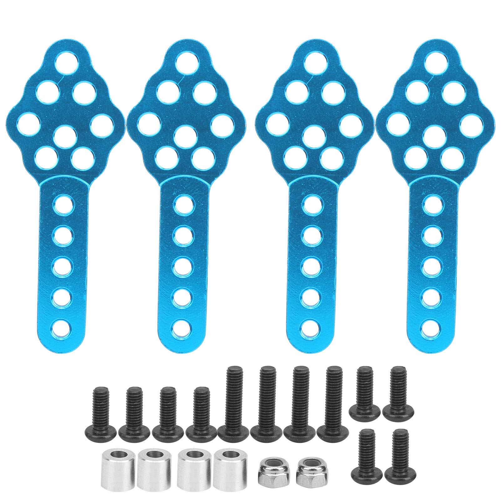 4Pcs RC Car Shock Absorber Mount Adjustable Aluminium Alloy Height Angle Stand Compatible with SCX10 1/10 RC Crawler(Blue) Model Car Accessories