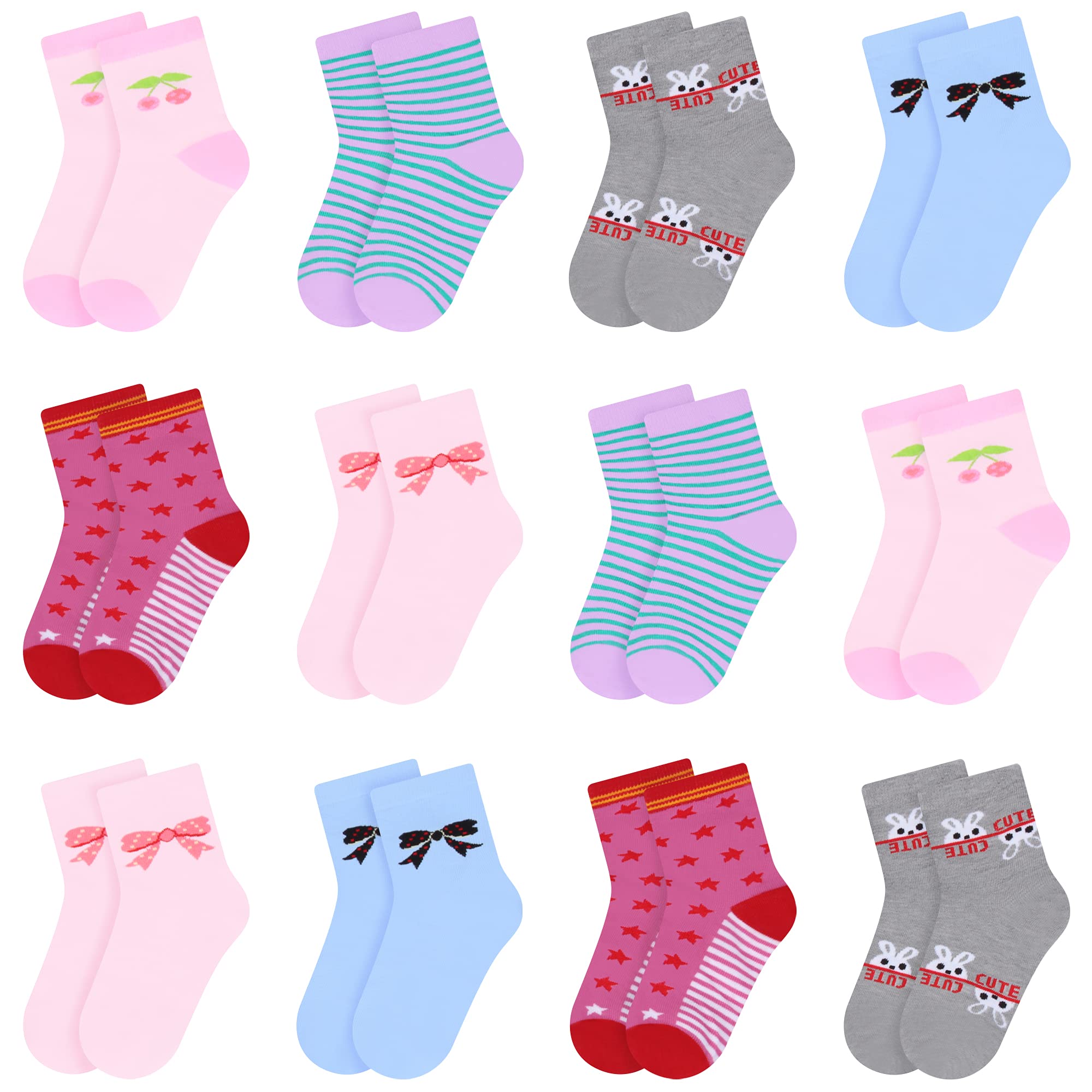 10-12 Paar Kindersocken Baumwolle - Bunte Sneakersocken Für Mädchen