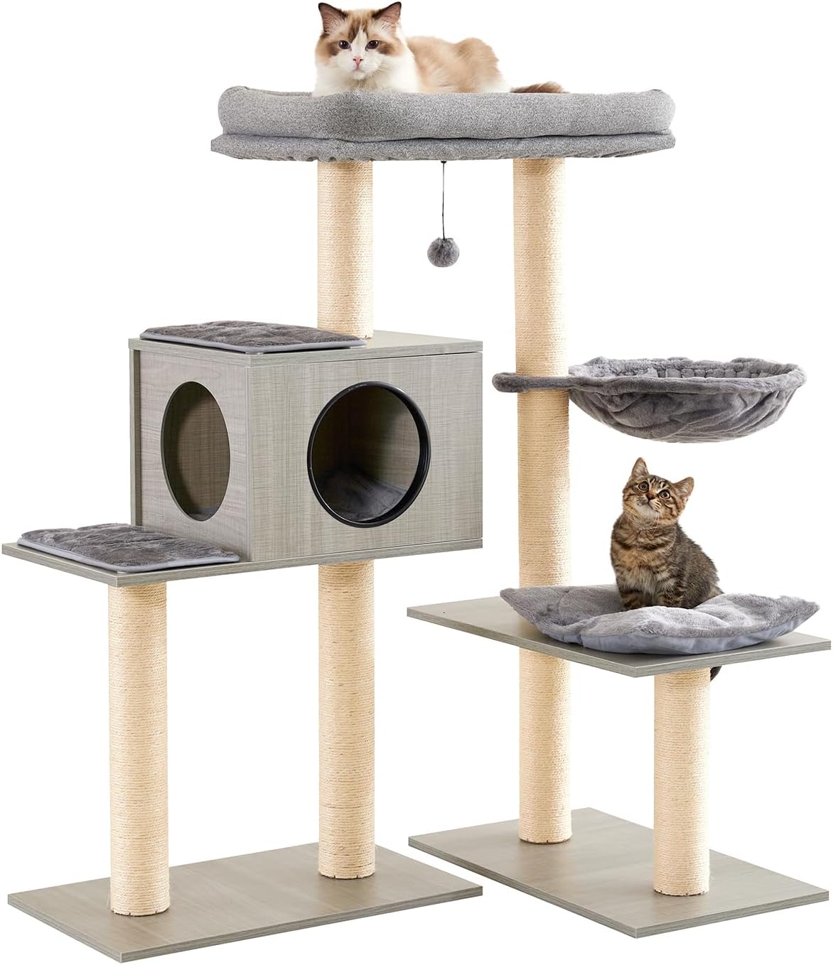 Made4Pets Wood Cat Tree for Indoor Large Cats, Tall Cat