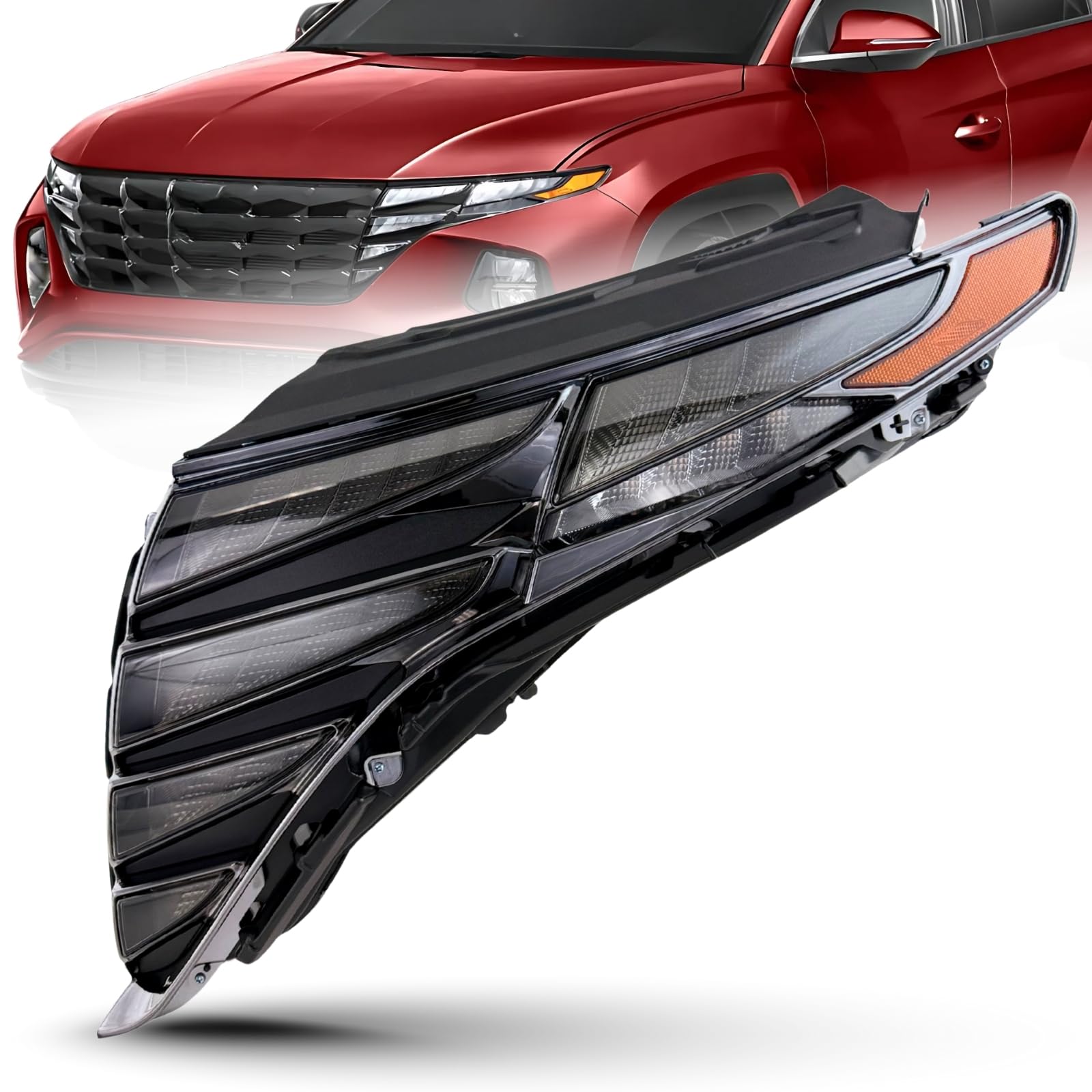 Daytime Running Lights Assembly Compatible With Hyundai Tucson 2022-2024 SEL, SE LED DRL, Left/Driver Side, 92207-CW010 / 92207-N9160