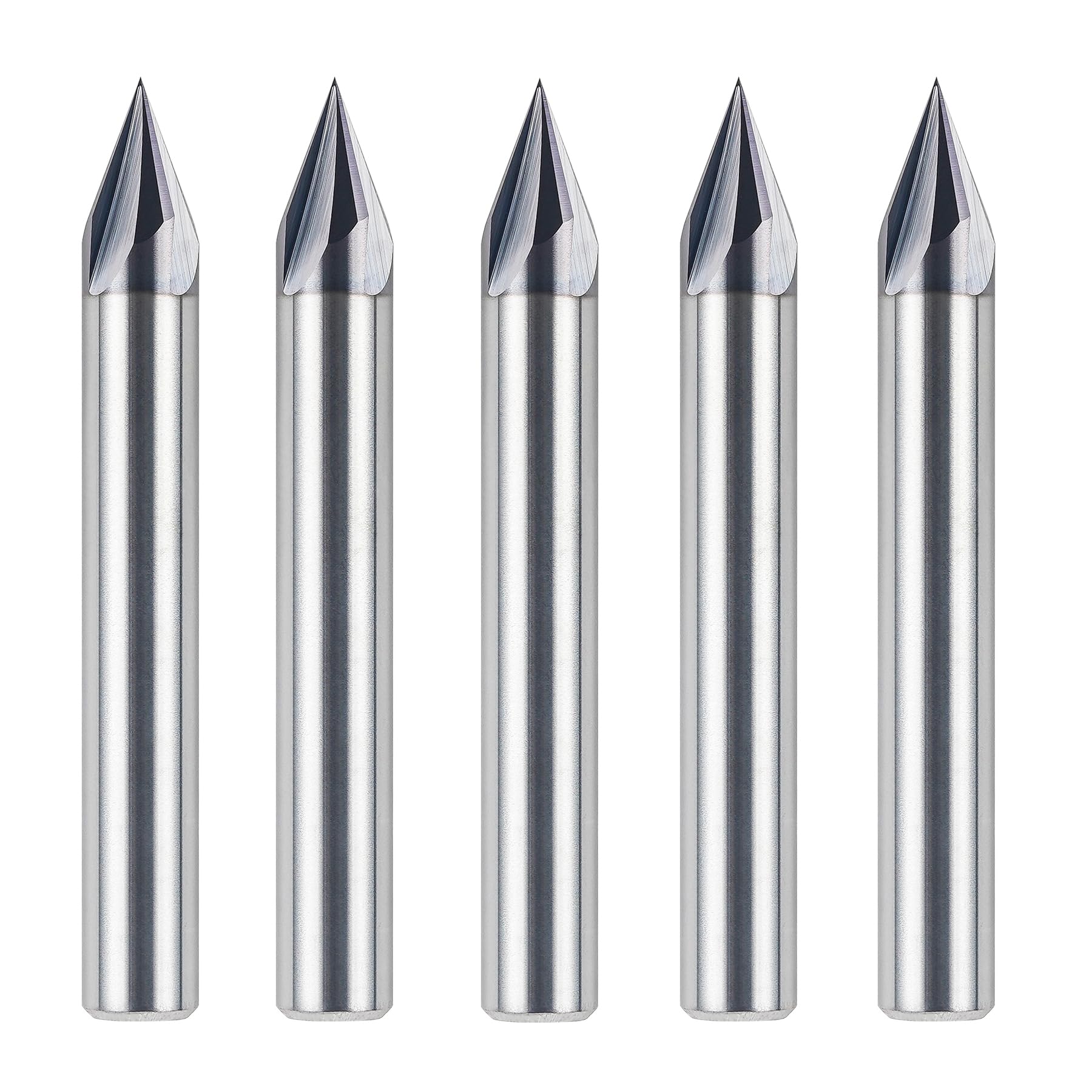 SpeTool 5PCS 45 Degree V Bit 1/4 Inch Shank, 4-Flute Carbide V Groove Router Bit with TiAIN Coated, CNC Chamfer End Mill for Wood Engraving Carving Lettering โ image 1