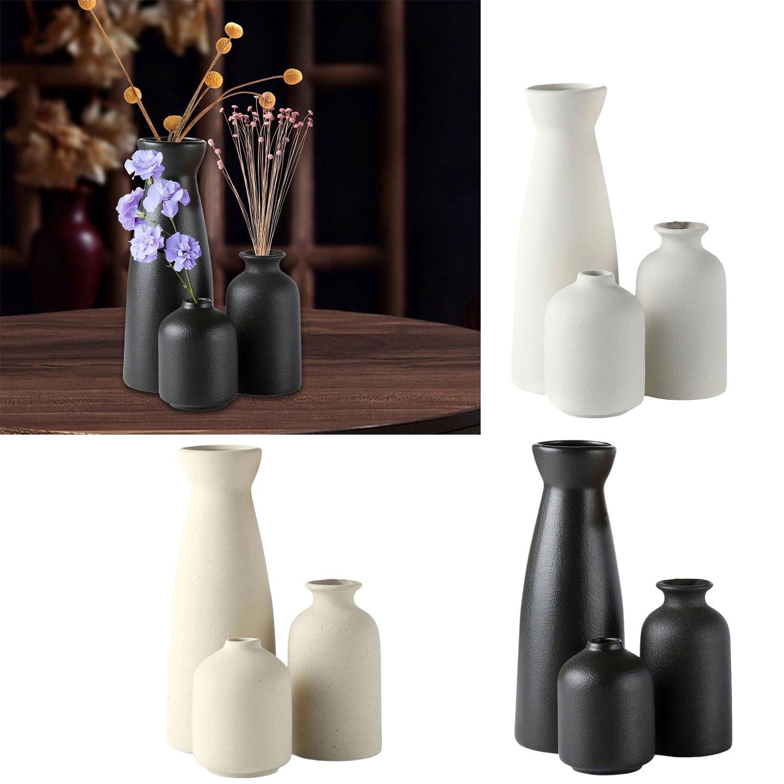 Keramik-Vasen-Set, Heimdekoration, Wohnzimmer, Blumenarrangement, 3 Stück