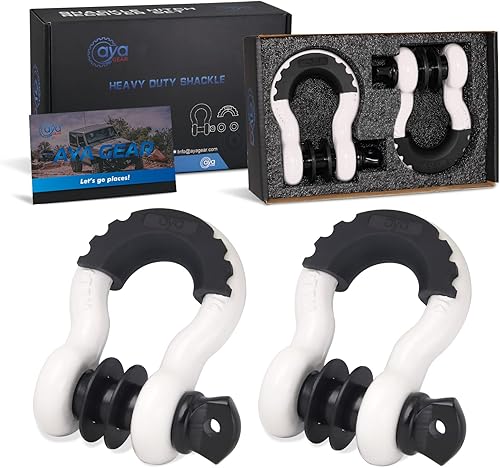 Grillete de anillo D (paquete de 2) 62,700 libras de resistencia a la rotura con pasador de tornillo de 78 pulgadas y grillete aislador y arandelas