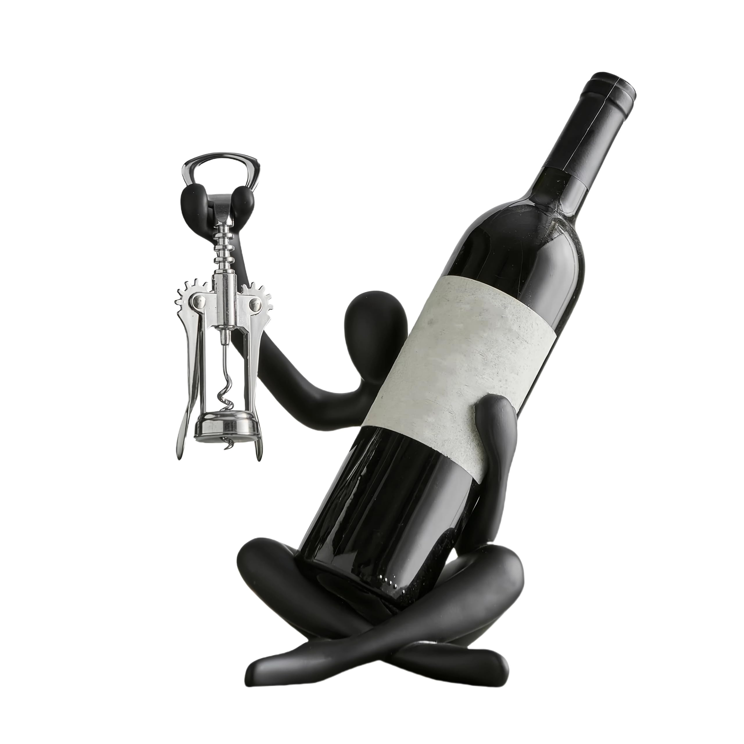 Photo 1 of XINXUAN Modern Wine Bottle Holder, Resin Hollow-Out Design Decorative Wine Rack(Black)