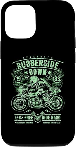 Vista 25 de iPhone 11 Retro Cafe Racer Rubberside Down Motorcycle Race Design Case