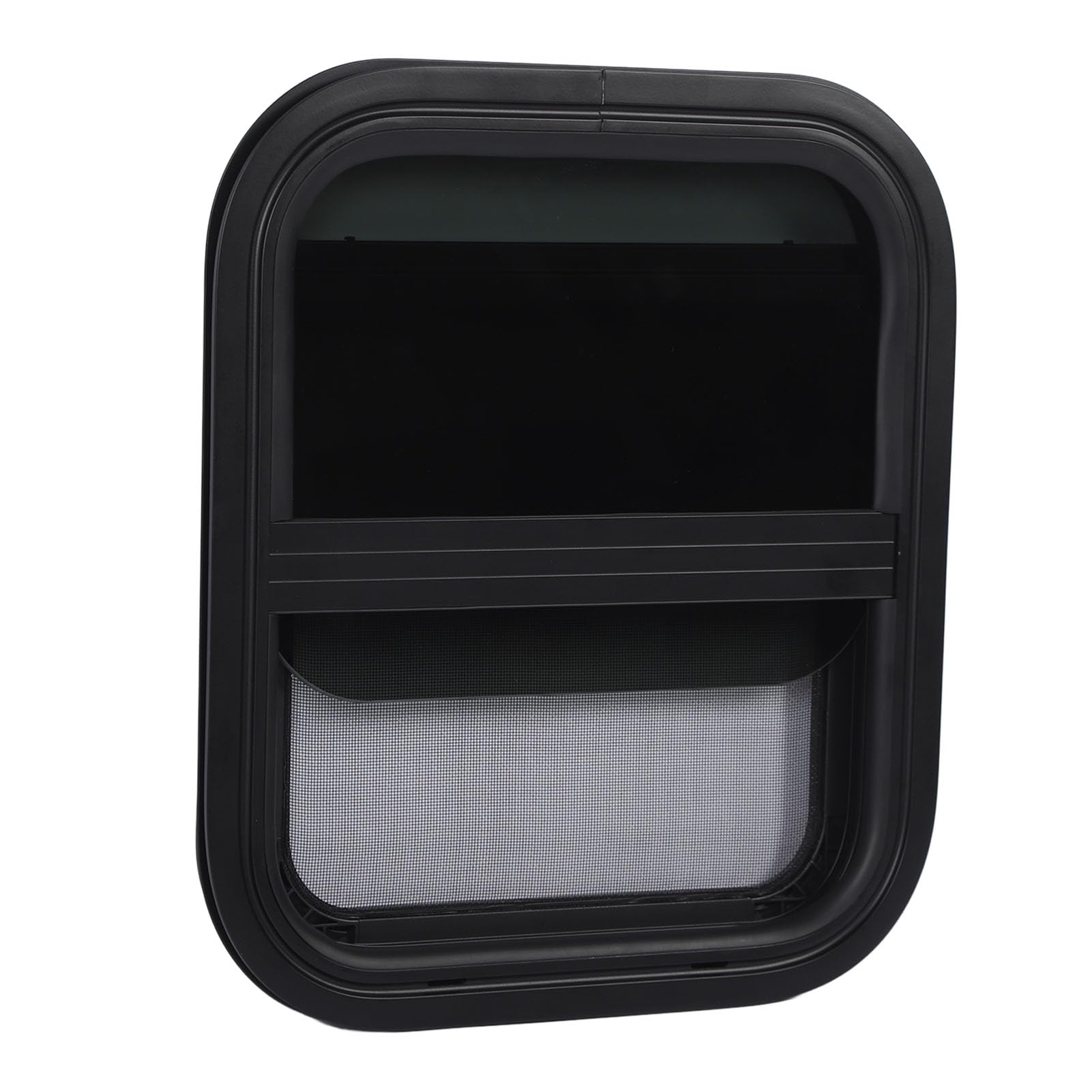 Fenêtre Coulissante Verticale pour Camping-Car, 17,32 X 15,35 Pouces, Fenêtres Coulissantes en Verre trempé pour Remorque avec Moustiquaire, Fenêtre Remplacement Forme Goutte d'eau