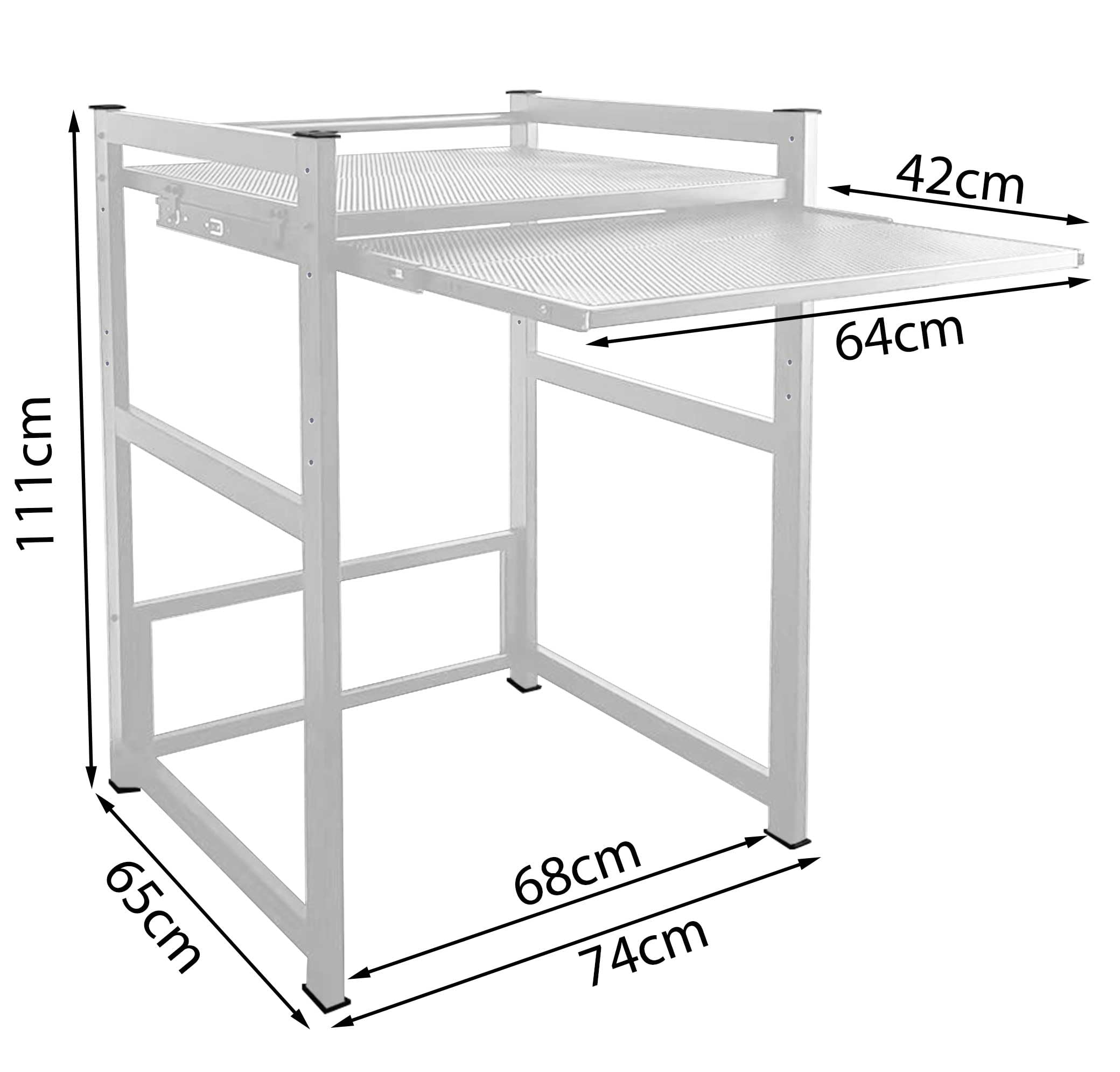 QUICK STAR Waschmaschinenregal 74x65x111cm mit Auszug Weiss Standregal Trockner Aufbewahrungsorganisator Badezimmer