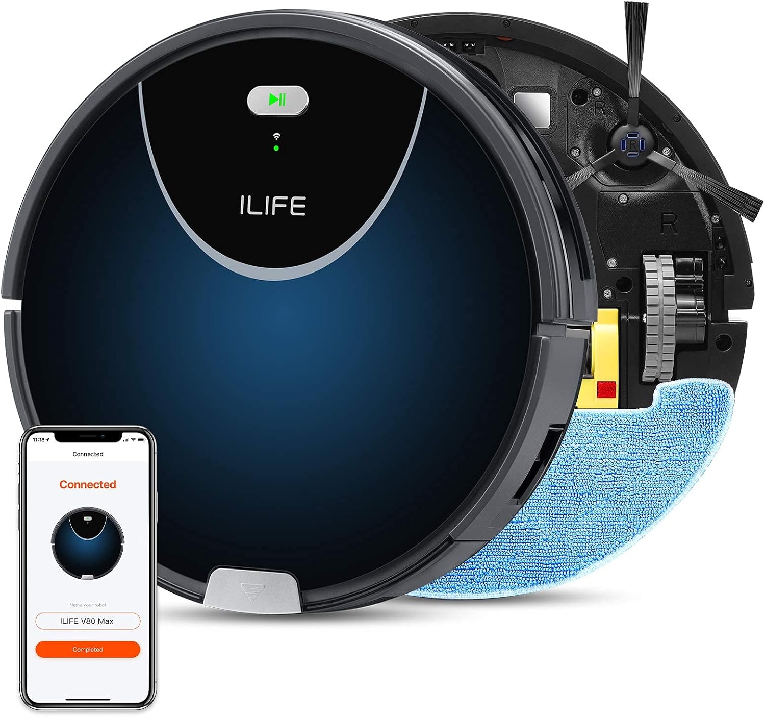 Buy Ilife V80 Max Mopping Robot Vacuum 2 In 1 Robot Vacuum And Mop Wi Fi Connected 00pa Max Suction Big 750ml Dustbin Enhanced Suction Inlet Zigzag Cleaning Path Self Charging Ideal For Hard Floor Online In Vietnam B08s6tpc24