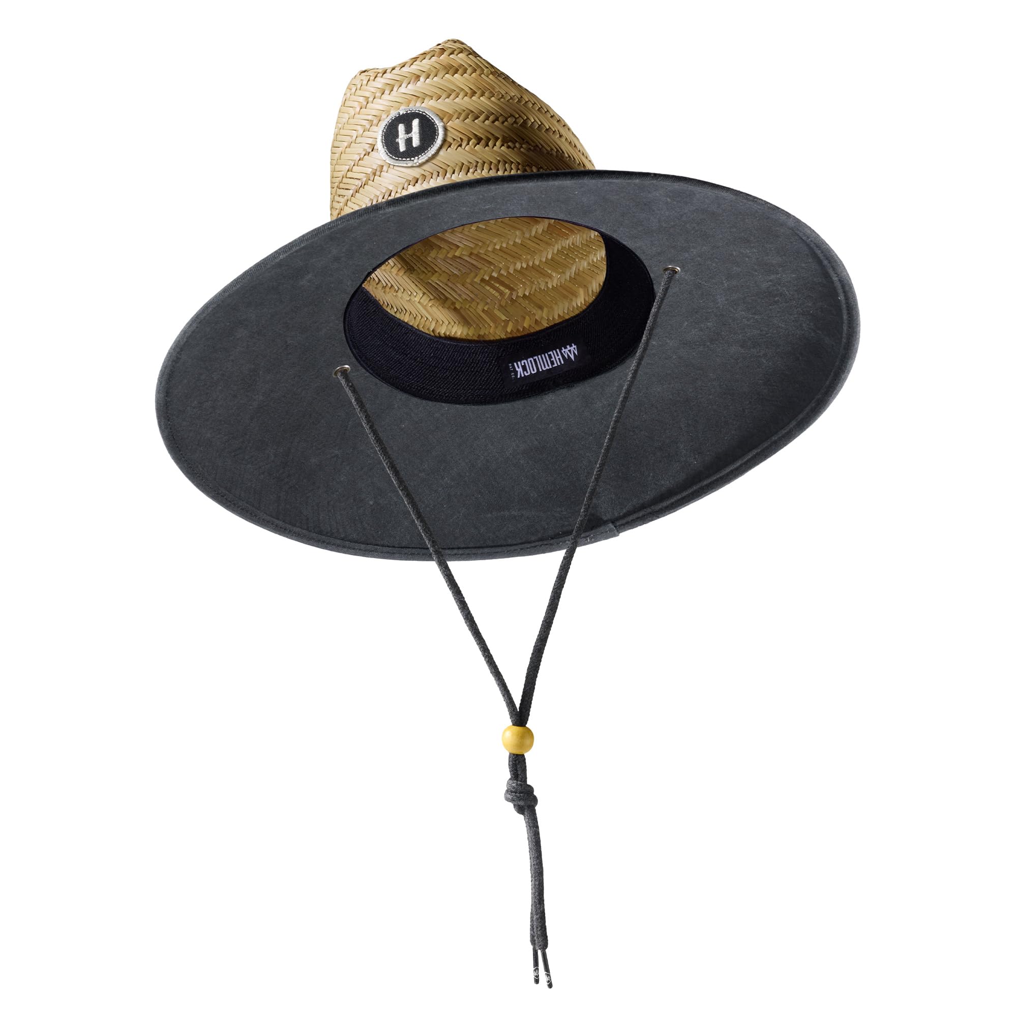 Straw Hat for Men & Women |Lifeguard Hat, Beach Hat & Sun Hat | Wide Brim for Sun Protection | XL | Solid Black XL | Hemlock