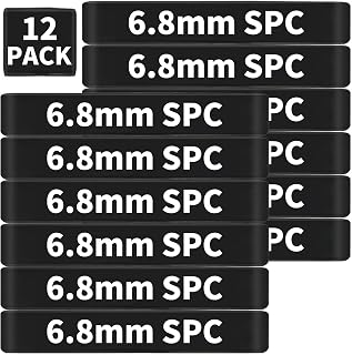 12 Pack Miaozhun 6.8mm SPC Magazine Marking Bands 6.8 SPC Ammunition Caliber Identification (Black-White)