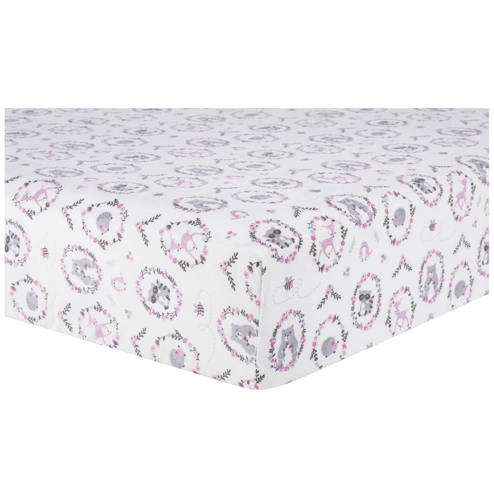 Snapklik.com : Woodland Portraits Deluxe Flannel Fitted Crib Sheet
