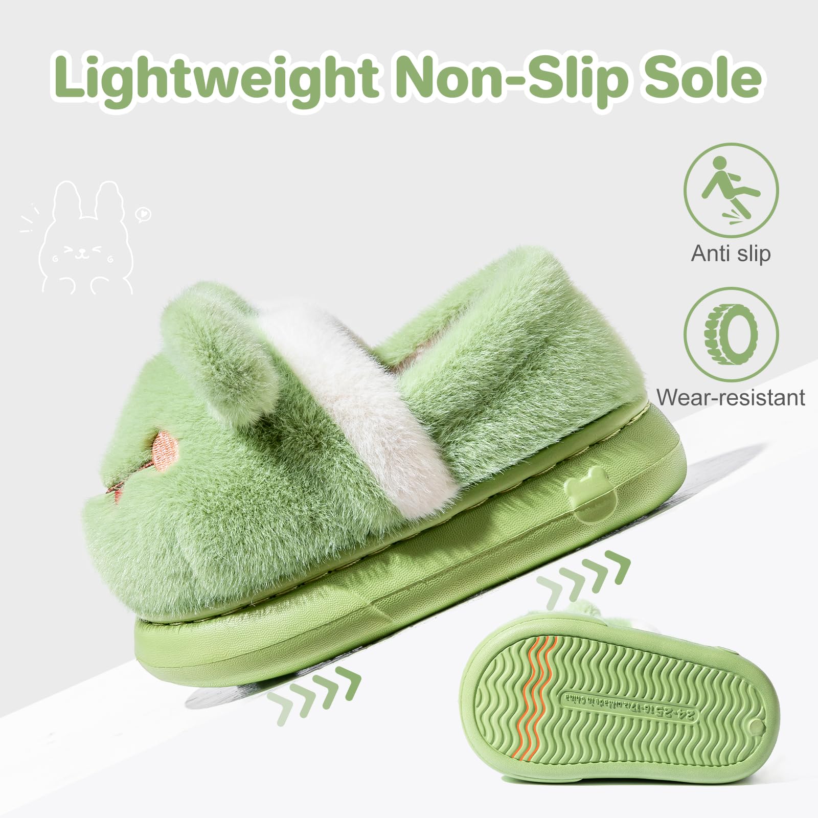 DRECAGE Chaussons Enfant pour Fille et Garçon, Pantoufles en Peluche Chaudes avec Design Animal Mignon, Antidérapantes