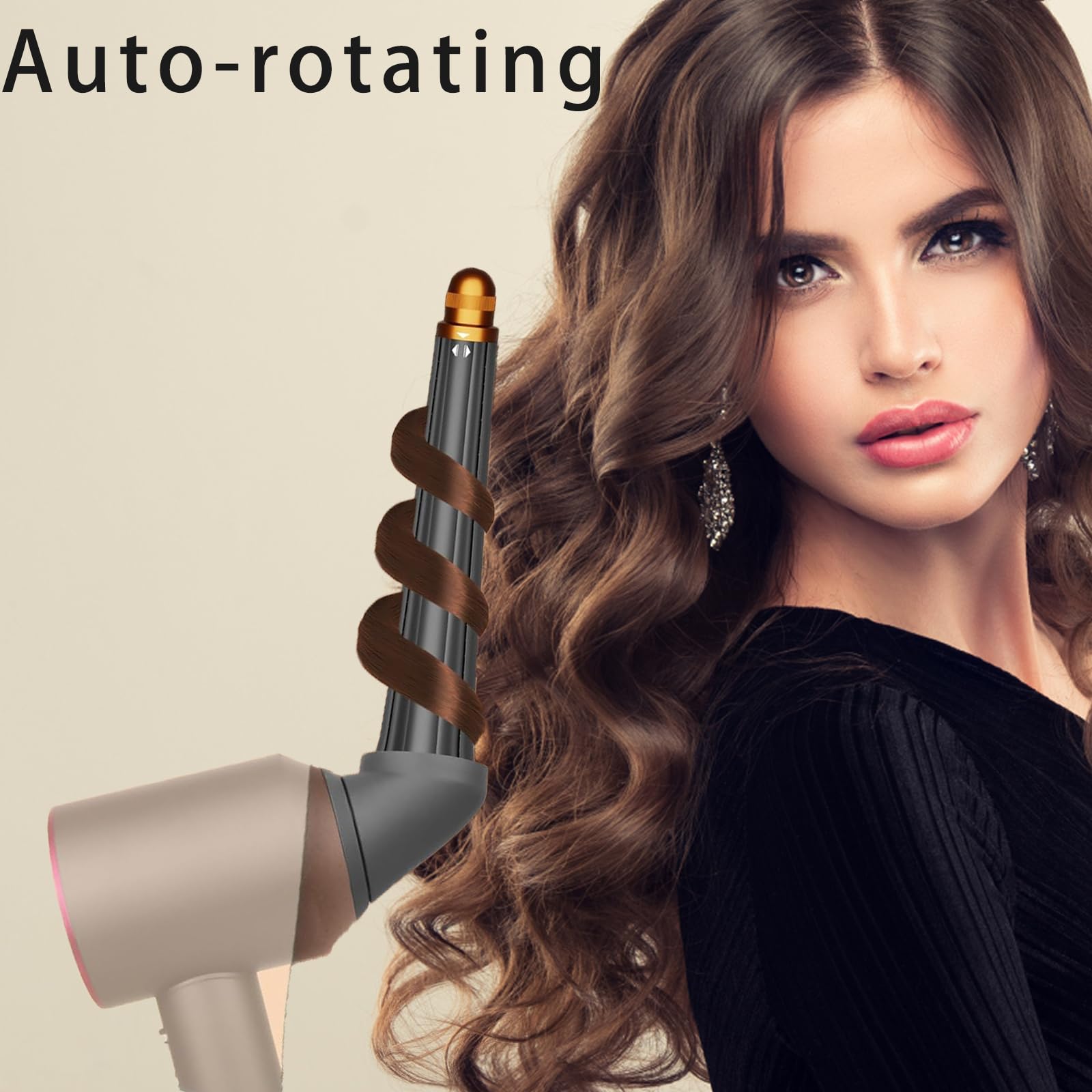Barril cónico para rizar el cabello de 0.78 a 1.4 pulgadas de largo con adaptador para Dyson Airwrap HD01 HD02 HD03 HD04 HD07 HD08 HD15 HD16, accesorio de rodillo de pelo autorrizado, dorado