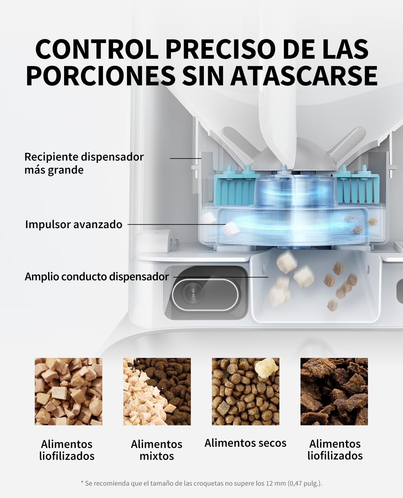 PETKIT Comedero Gato Automatico con Cámara, 5L Doble Tolva Dispensador Comida Gatos/Perros, 1080P HG, Función AI, 2.4G WiFi, Audio Bidireccional, App Control, Cuenco de Acero Inoxidable