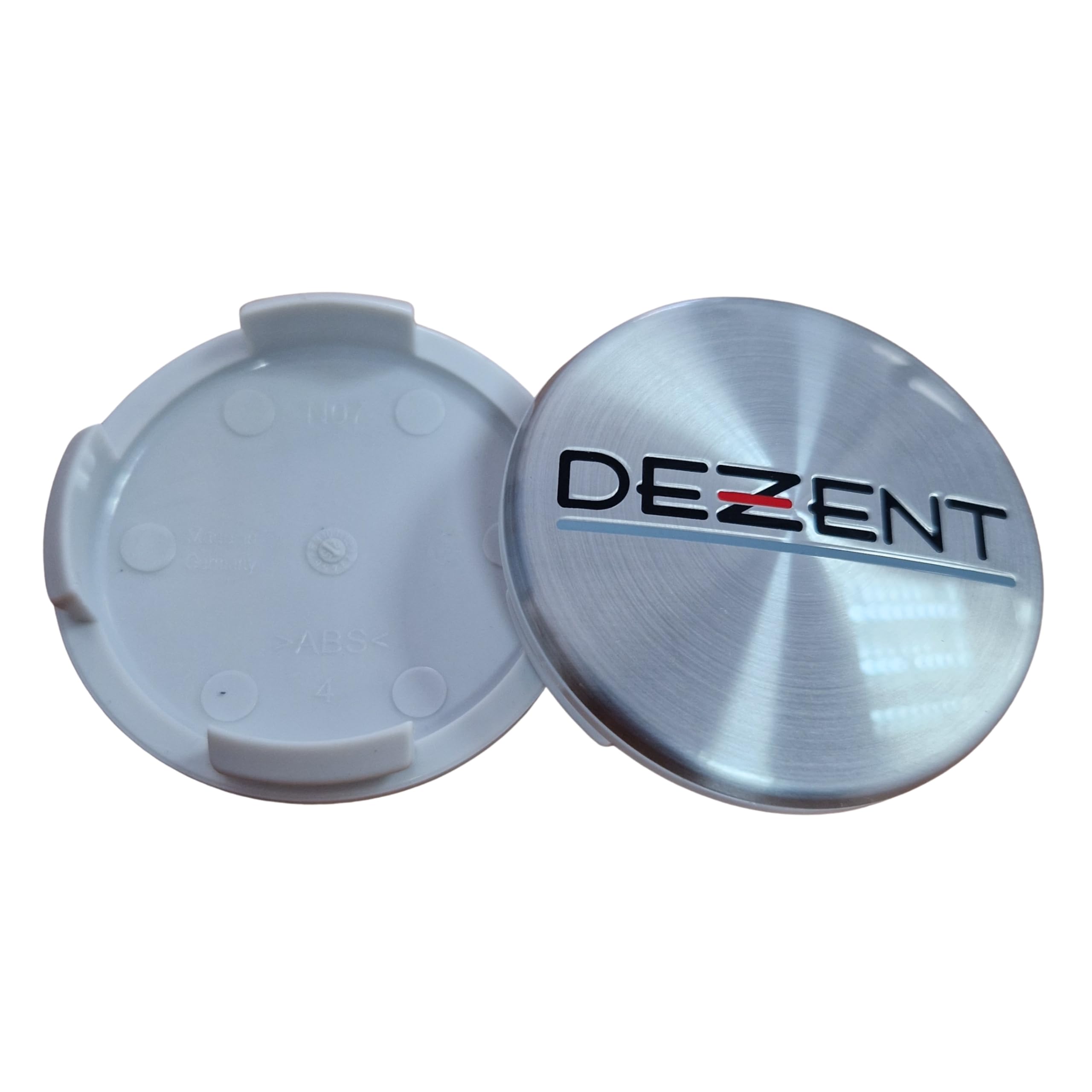 4 x Dezent zaślepka piasty 60 mm / 56 mm (DZA), N07, srebrna szczotkowana aluminium, zaślepka piasty koła, oryginalna nasadka do felg