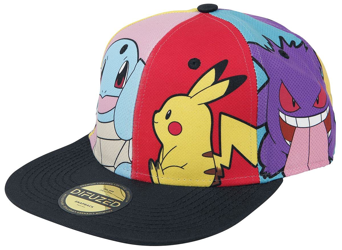Characters Unisex Cap Multicoloured Anime, Fan Merch, Gaming, Pikachu
