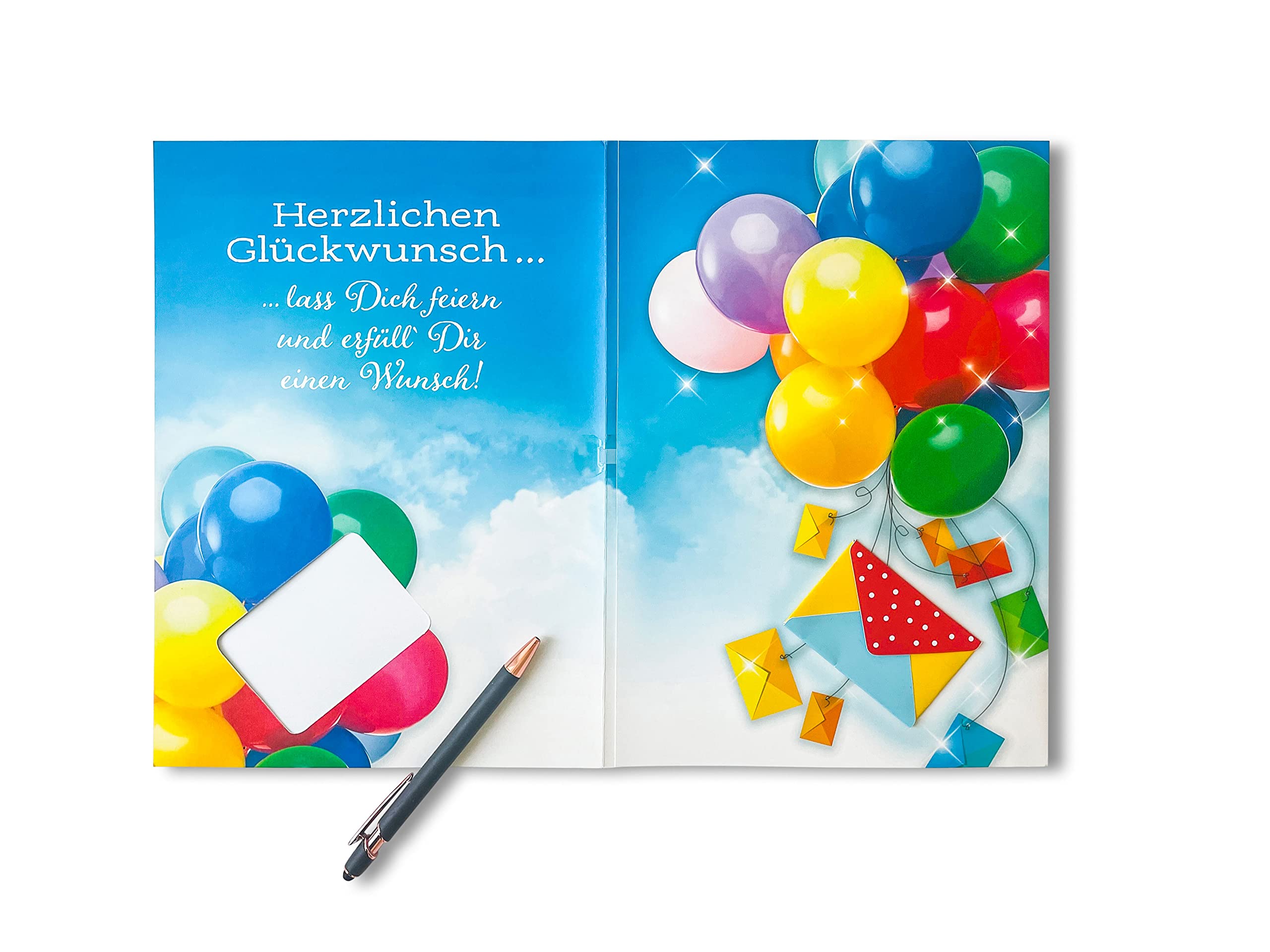Bentino XXL Tarjeta A4 "Globo De Aire Caliente", De Felicitación De Cumpleaños Con Sonido Y Función De Luz ", De Super Bass Altavoz", Vibra En Mano, Serie "Great Cards