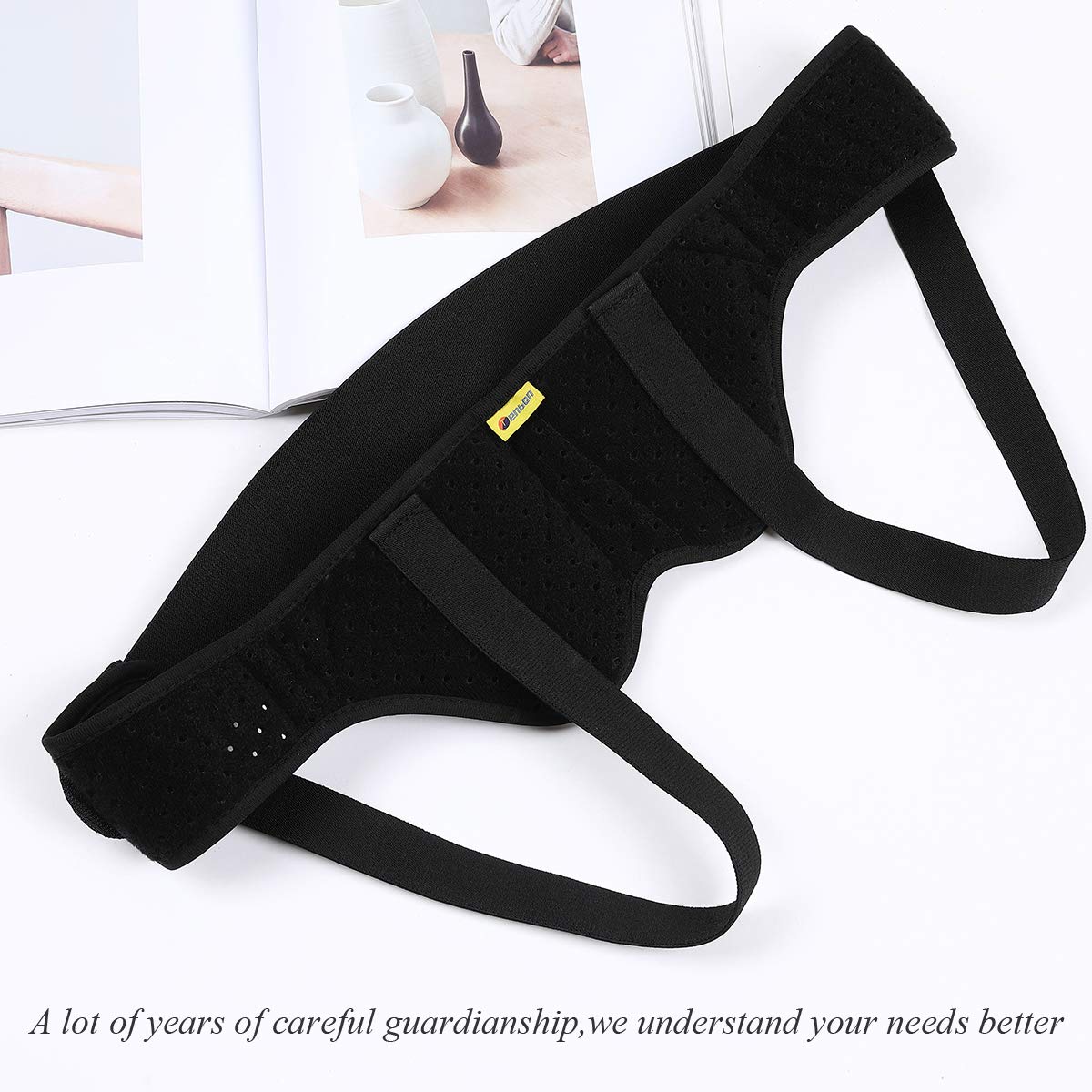 Hernia Belt for Men Hernia Support Truss for Single/Double Inguinal or Sports Hernia, Adjustable Waist Strap with 2 Removable Compression Pads Breathabl : Health & Household