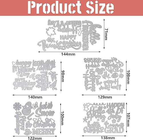Miniatura 2 de Whaline 18 plantillas de metal troqueladas para otoño, Halloween, saludos, palabras, troqueles de corte, celebración, plantillas para Acción de
