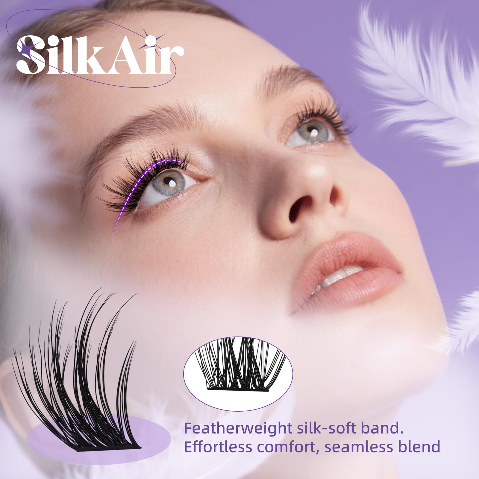 BelleQiana Silk Air Individual EyelashesFeather-Light Ultra-Soft Band Lashes - Image 3