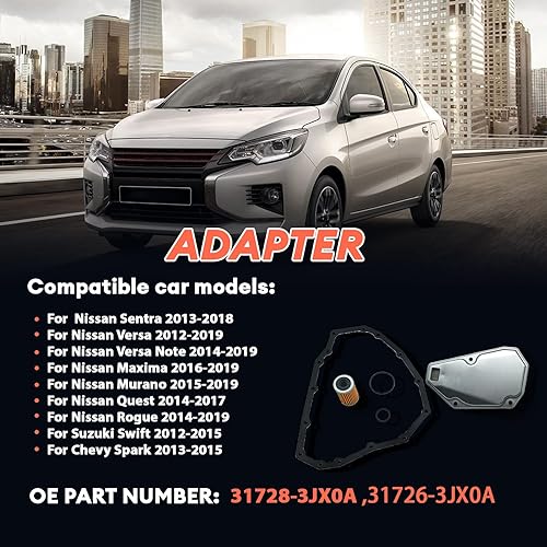 Miniatura 5 de TRANSPEED JF015E Kit de filtro de aceite de transmisión y junta de bandeja compatible con Nissan Sentra Tiida Versa Note Suzuki Swift Chevy Spark