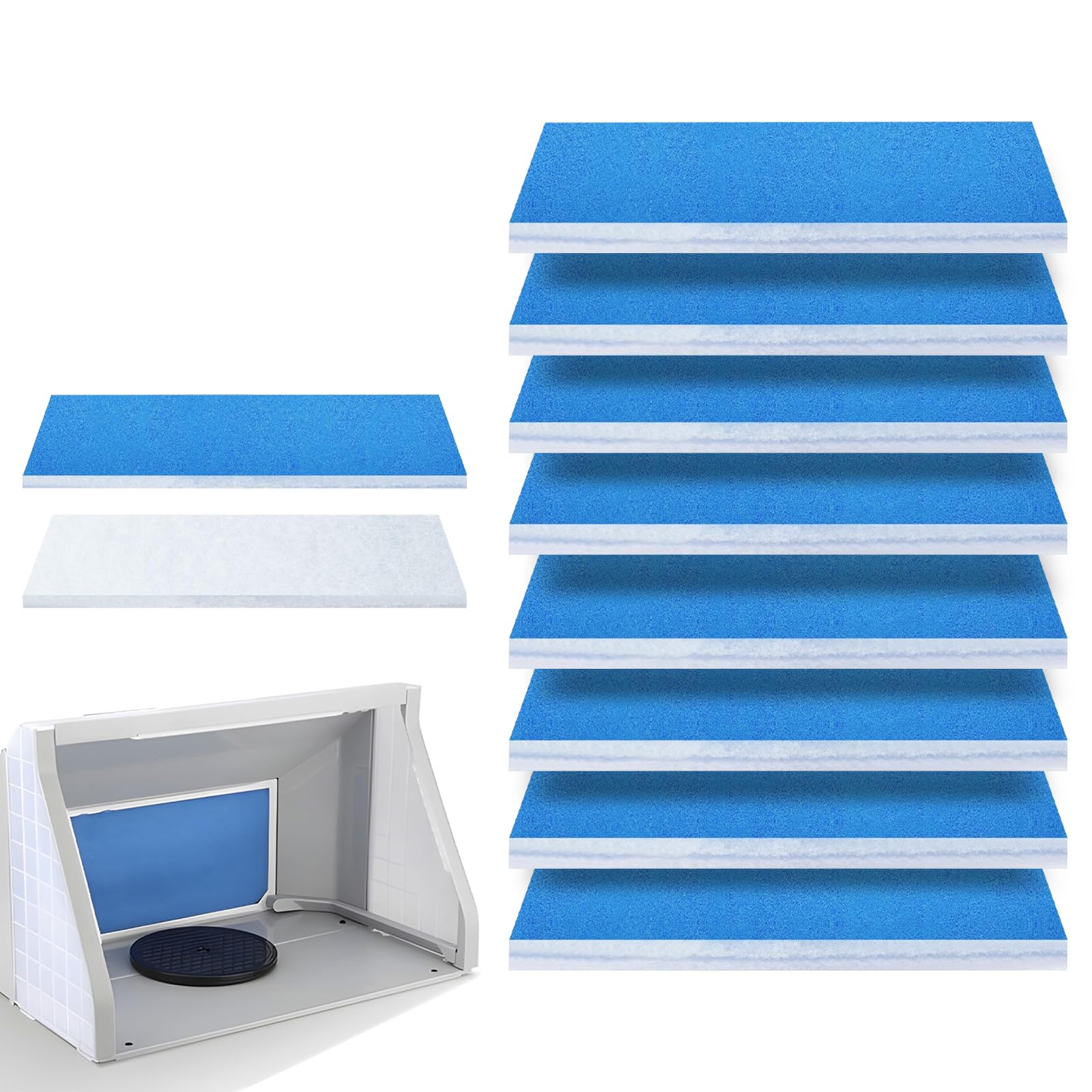 Uppcasir 8 Pcs Paint Booth Filter, Airbrush Spray Booth Filter Set, Double-Layer Design, Fit Airbrush Hobby, Craftsmen and Spray Paint Booth