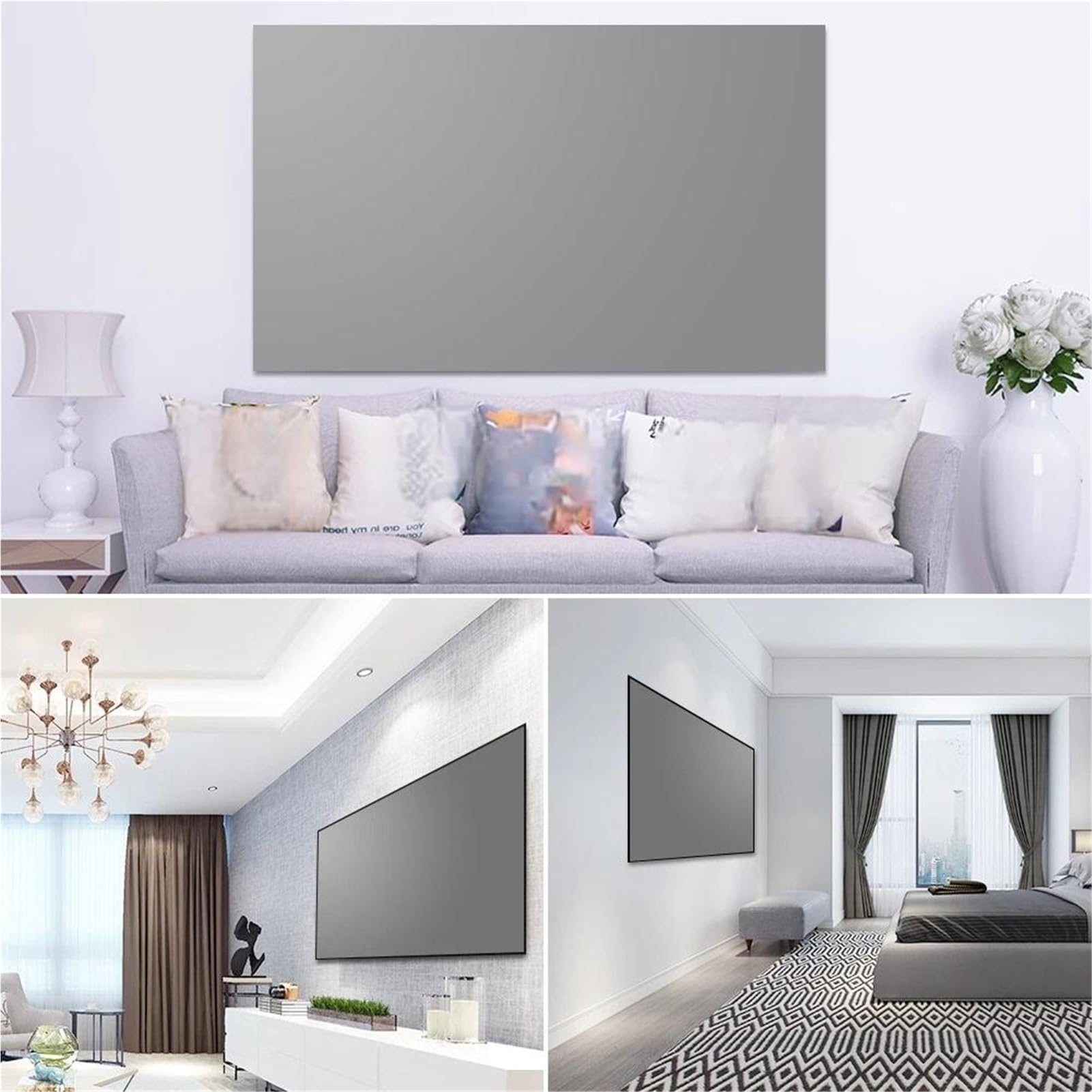 Schermo di proiezione riflettente ad alta luminosità da 60 a 130 pollici 16:9 in tessuto for proiettore domestico,Tessuto di tela cinematografica(130 inch)