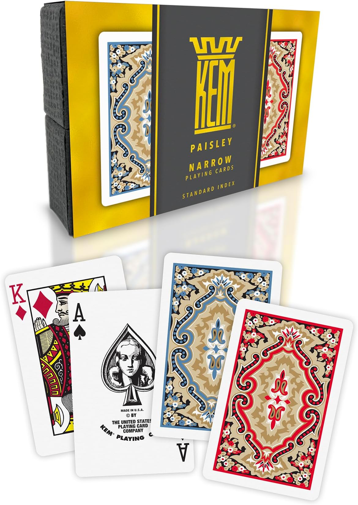 Paisley Plastic Bridge Size Poker Playing Cards, 2 Decks
