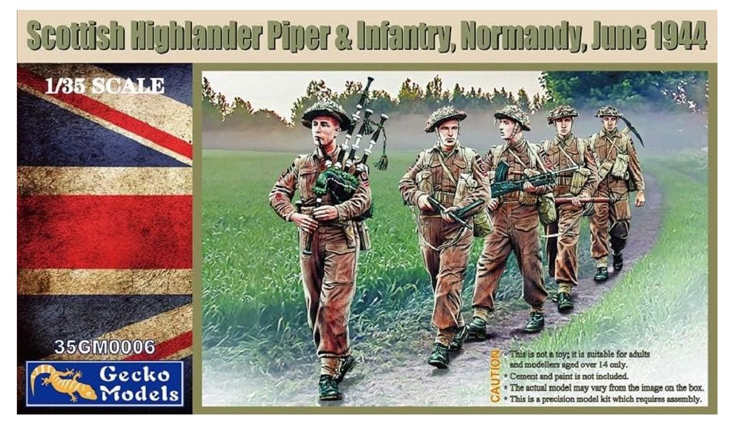 1/35 Scottish Highlander Piper & Infantry, Normandy,June 1944 by Gecko Models