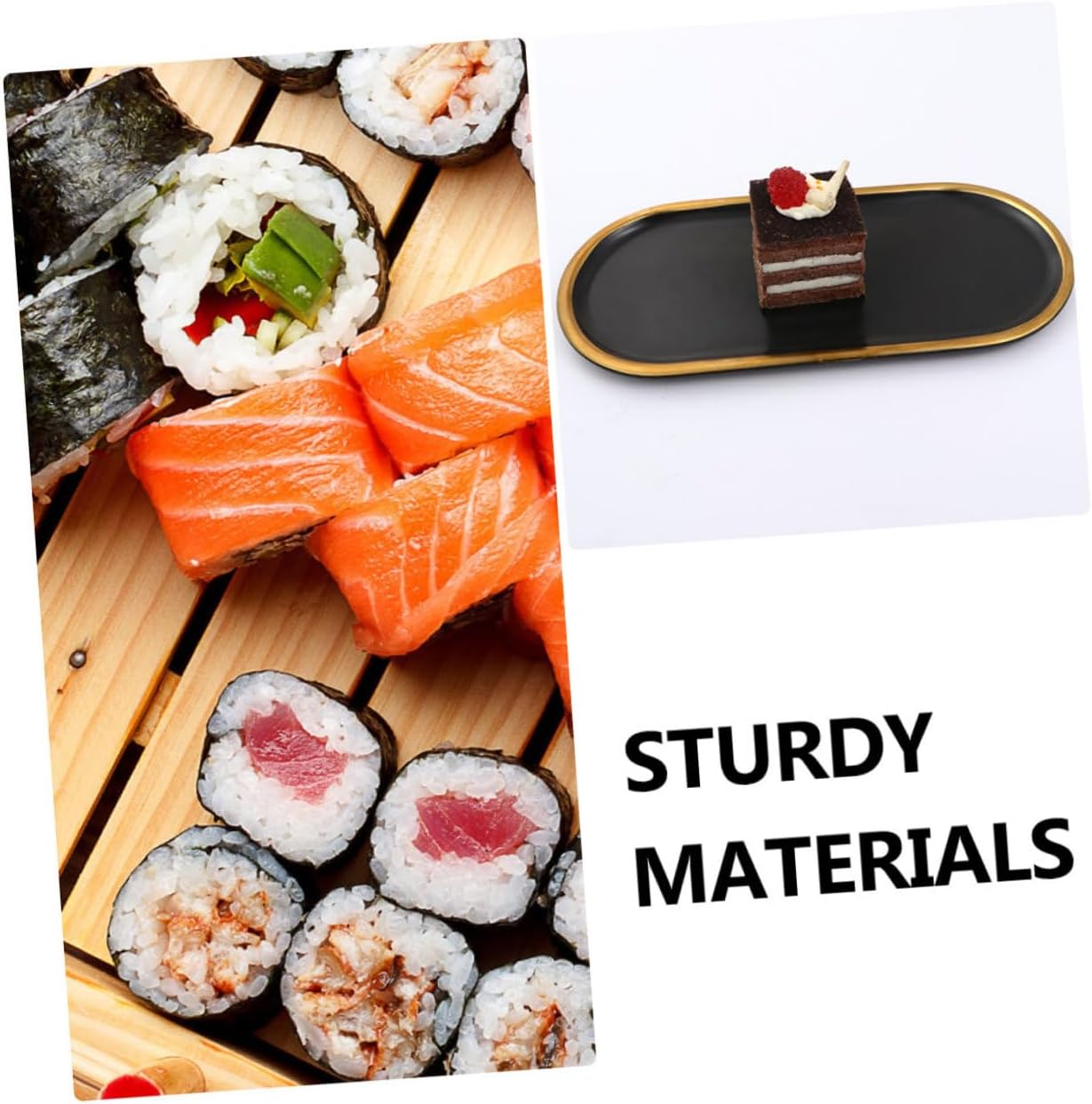 SOIMISS 1pc Elegant Black Jewelry Display Tray Versatile Dessert and Sushi Plate Refined Nordic Style for Dresser Vanity and Home Decor