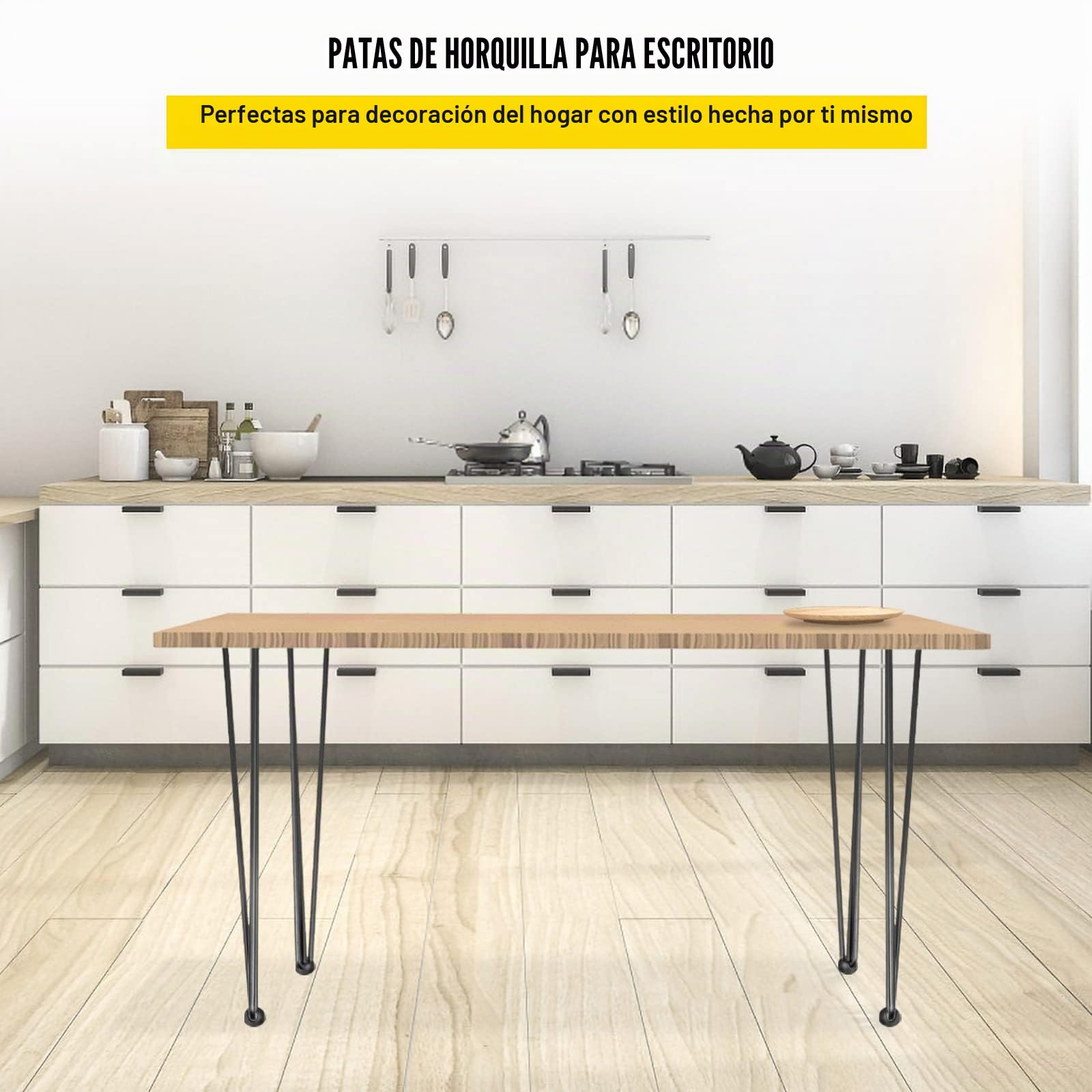 Happybuy Patas para Mesas de Acero al Carbono, Conjunto de Patas de Mesa Altura de Pata 41-102 cm, Patas para Muebles con 4 Pies de Goma, Patas de Mesa con Capacidad de Carga 100 kg (71,1)