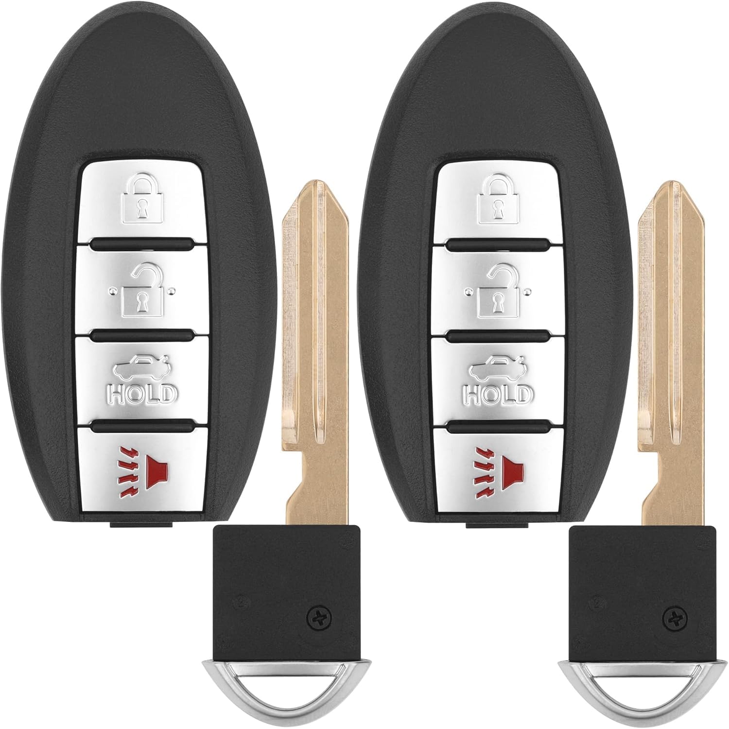 KeyVanta 2Pcs 4 Button KR55WK48903 & KR55WK49622 Key Fob Replacement for Nissan & Infiniti 2007 - 2016 Models, 315MHz, 285E3 - 1AA5B+ P/N Equivalent,