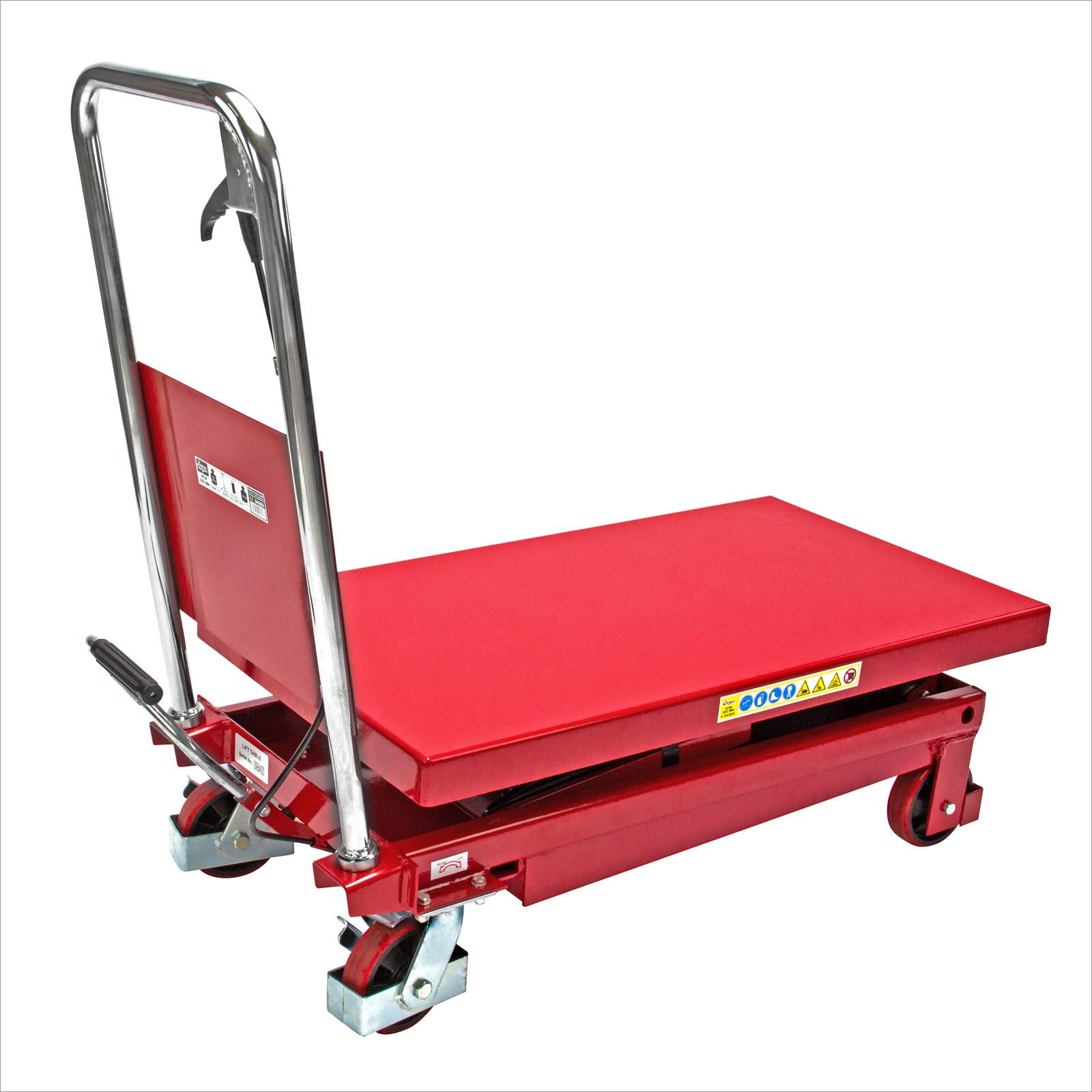 DEMA Hubtischwagen Quicklift TF-500 – Hydraulischer Hubwagen, Fahrbarer Hubtisch, Transportwagen, Tischwagen, 500 kg Tragkraft, Stahl, Rot, Robust & Vielseitig, Ideal für Werkstatt & Lager