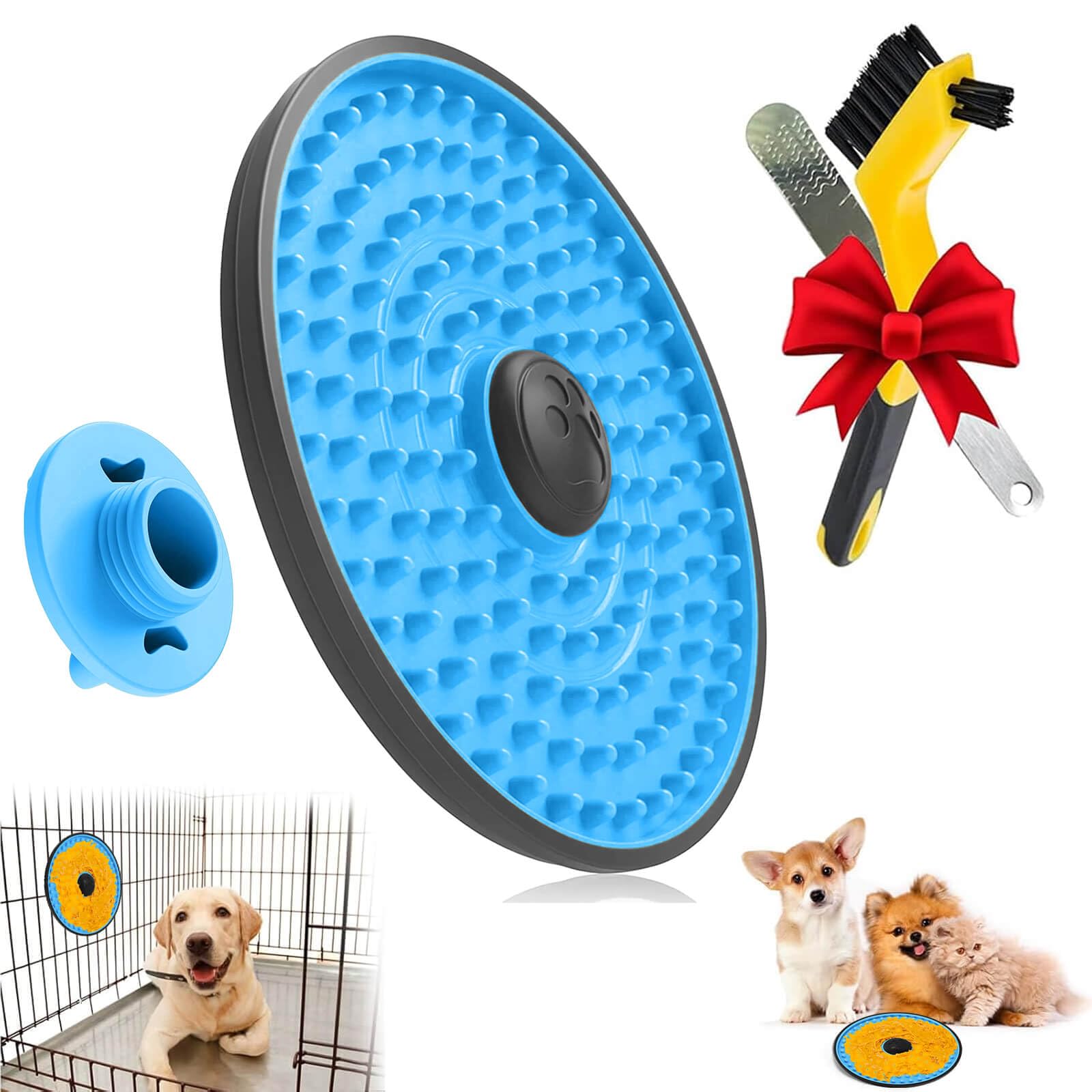 Leckmatte für Hunde, Hundekäfig-Leckpads, langsamer Futterspender (Türkis)