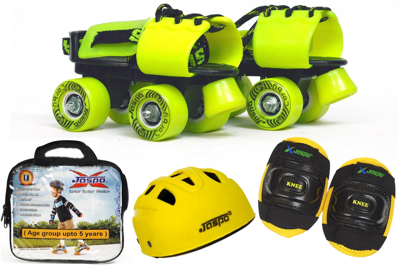 Jaspo Next -Gen Eco Junior Skates Combo (Skates+Helmet+Knee) Suitable for Age Upto 5 Years